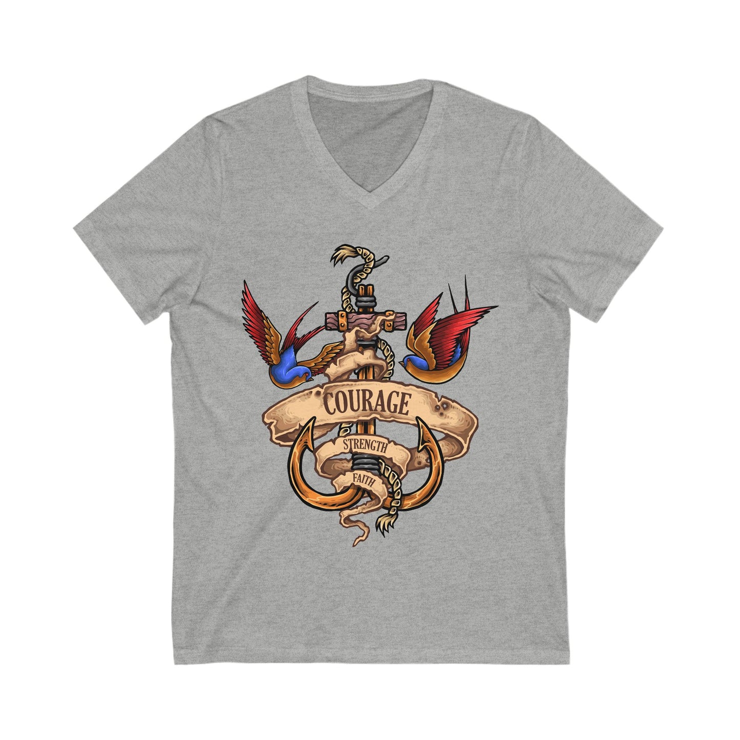 Nautical Spirit Unisex Short Sleeve V-neck Tshirt