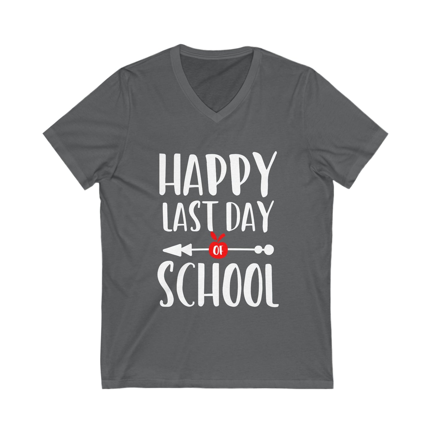 Happy Last Day School Unisex Short Sleeve V-neck Tshirt