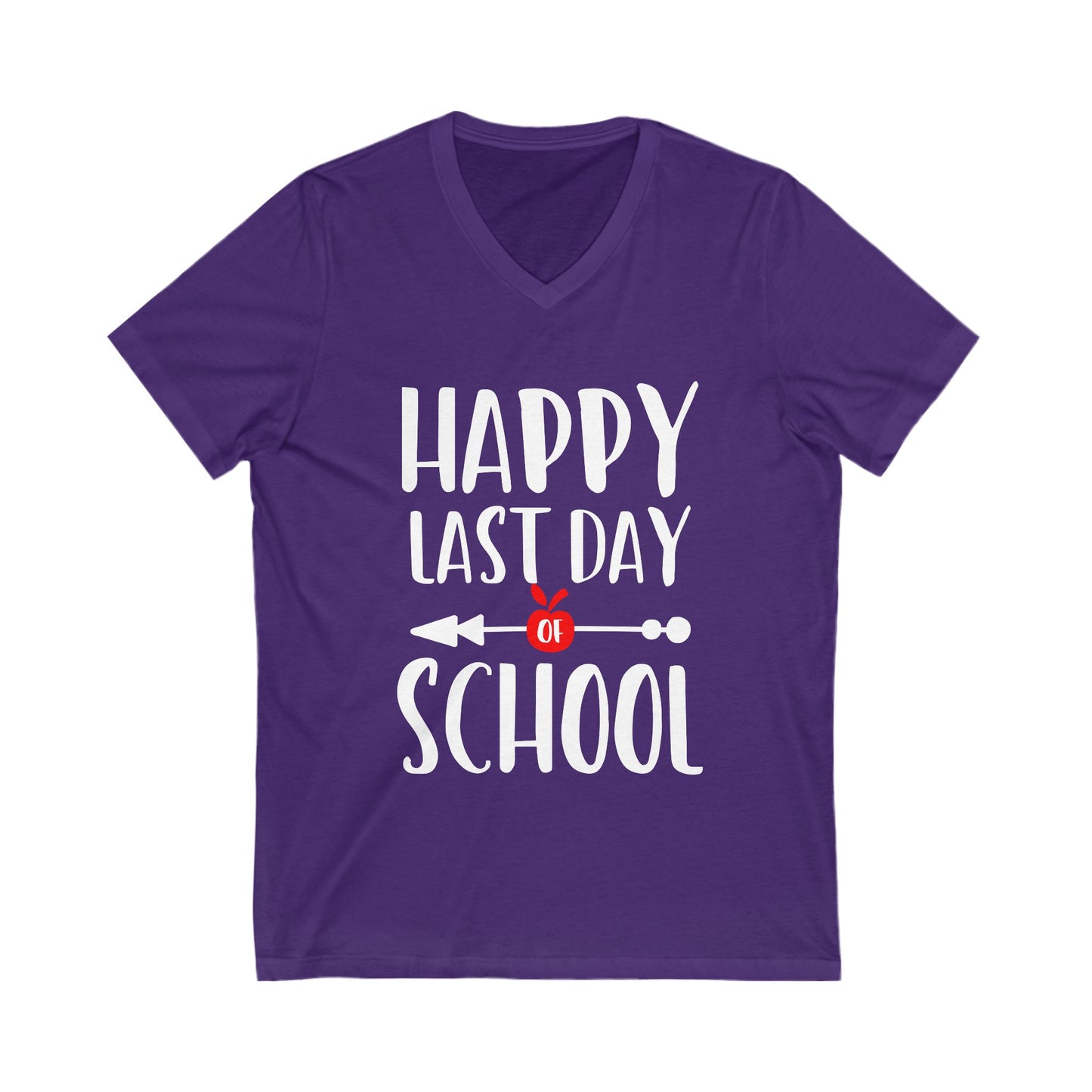 Happy Last Day School Unisex Short Sleeve V-neck Tshirt