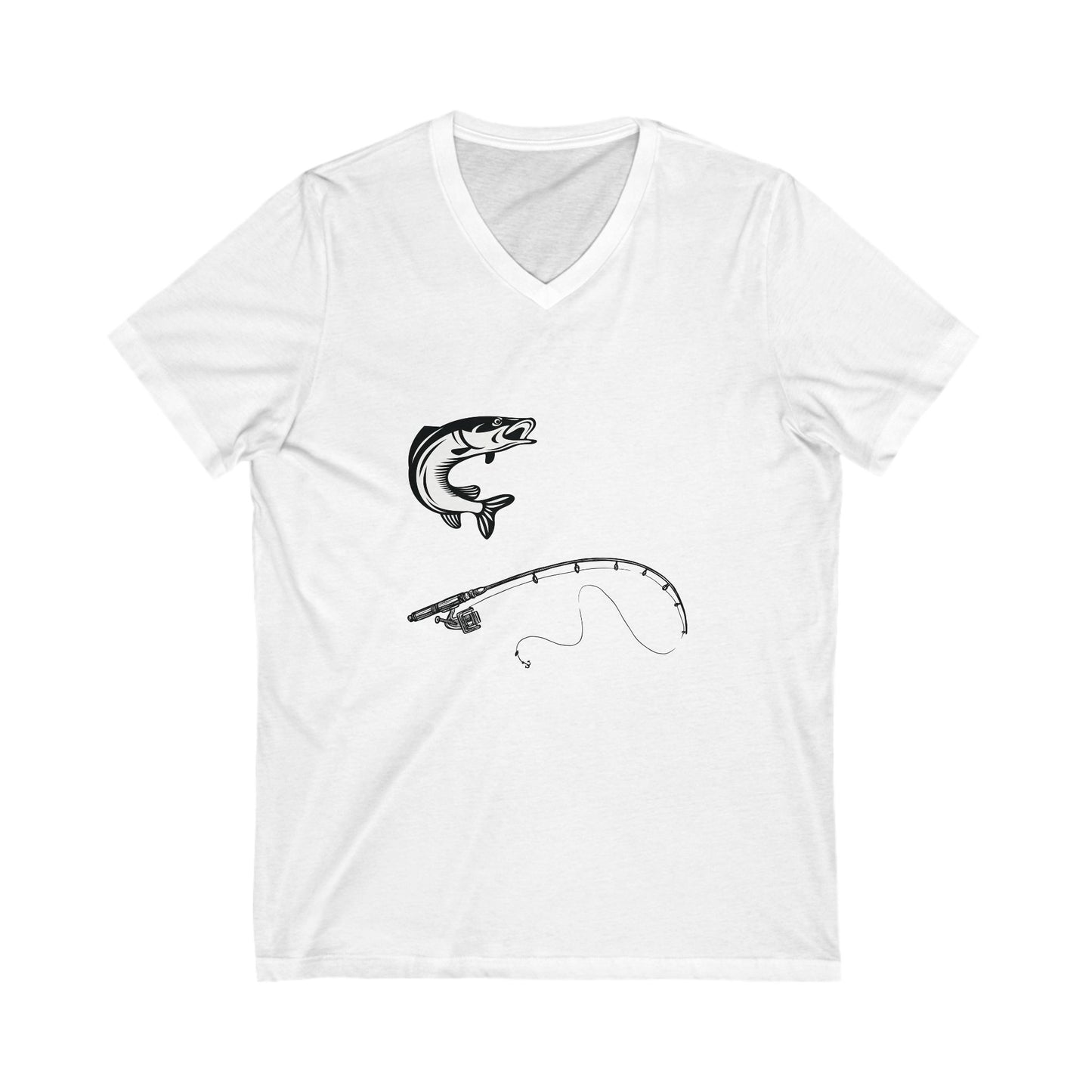 Just One More Cast, I Promise Unisex Short Sleeve V-neck Tshirt