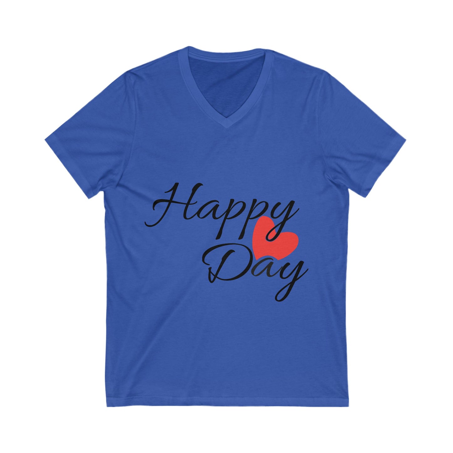 Happy Day Unisex Short Sleeve V-neck Tshirt