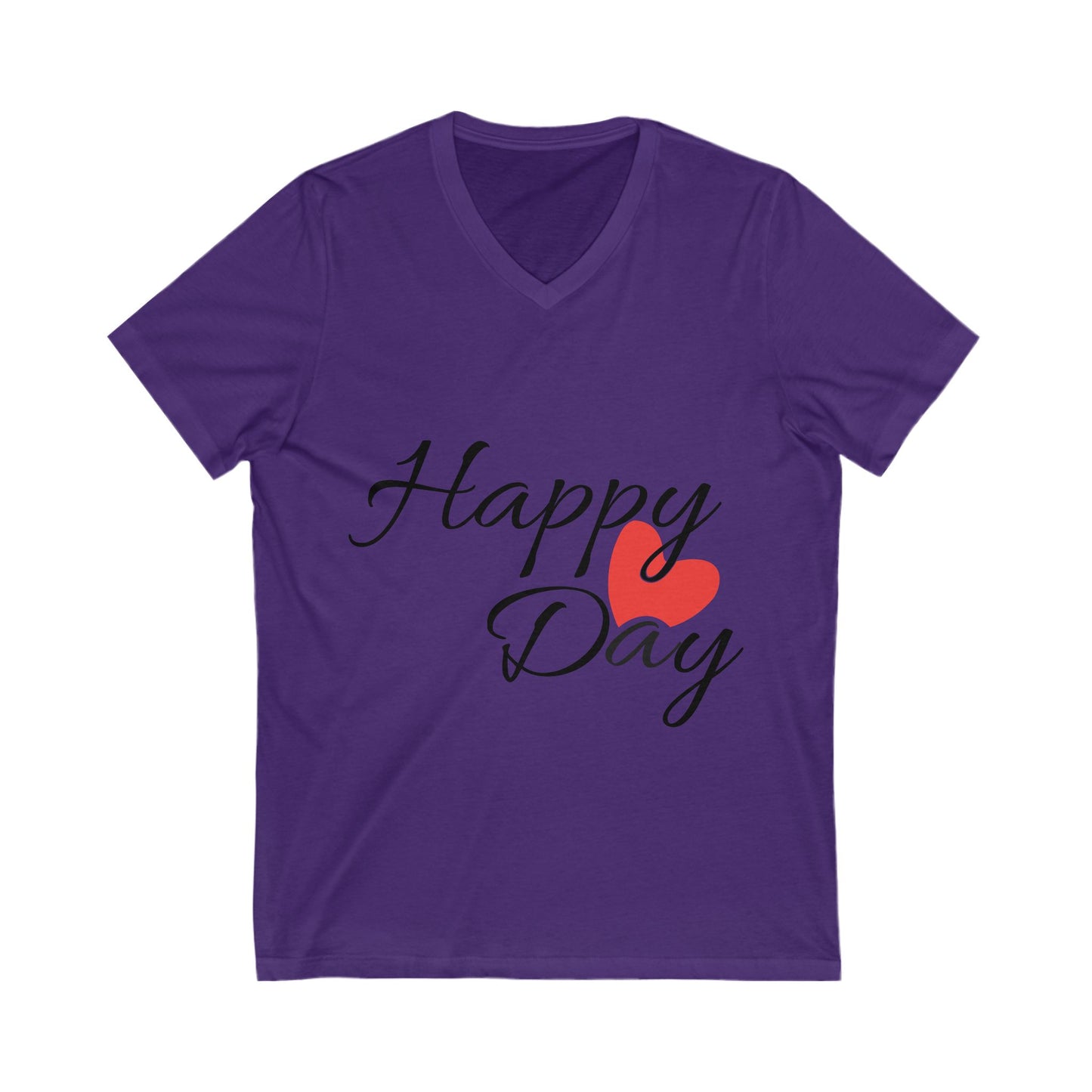 Happy Day Unisex Short Sleeve V-neck Tshirt