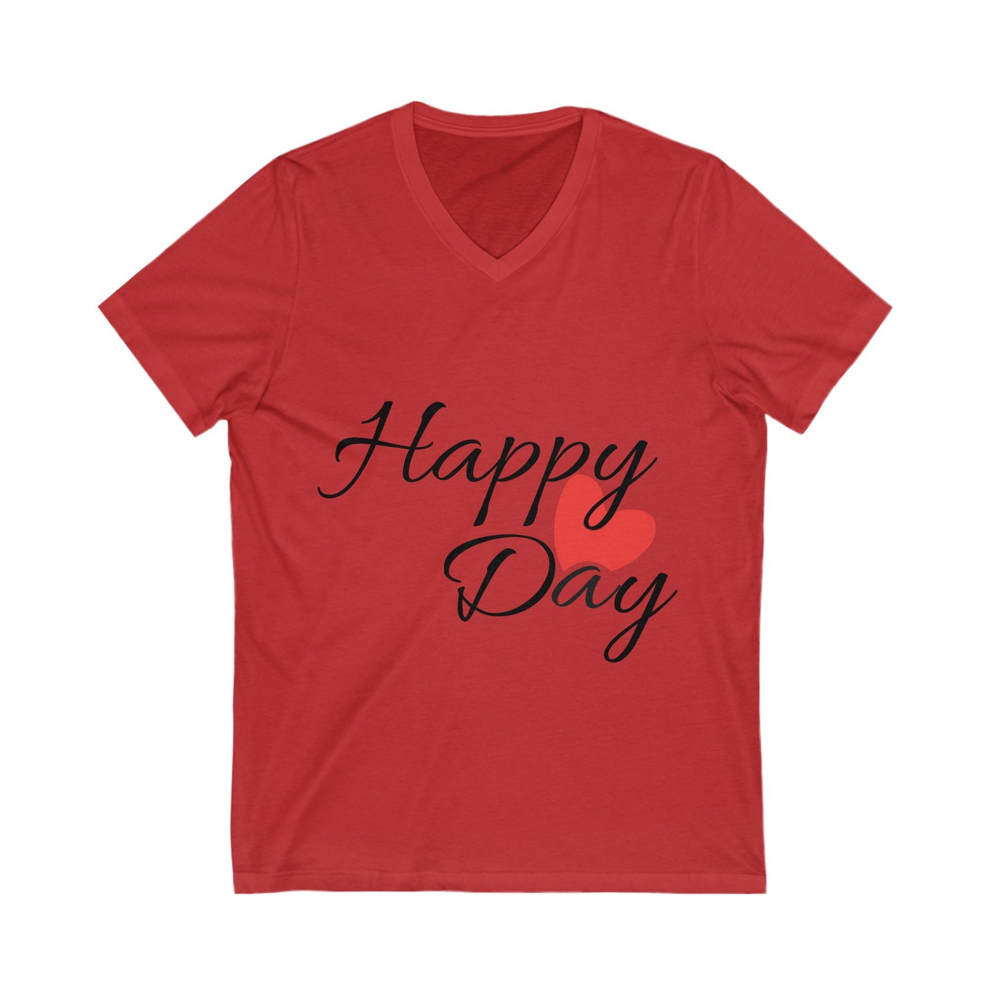 Happy Day Unisex Short Sleeve V-neck Tshirt