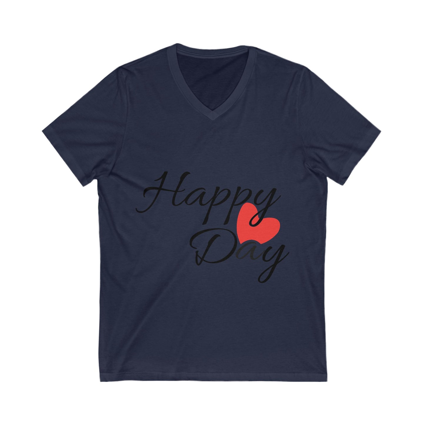 Happy Day Unisex Short Sleeve V-neck Tshirt