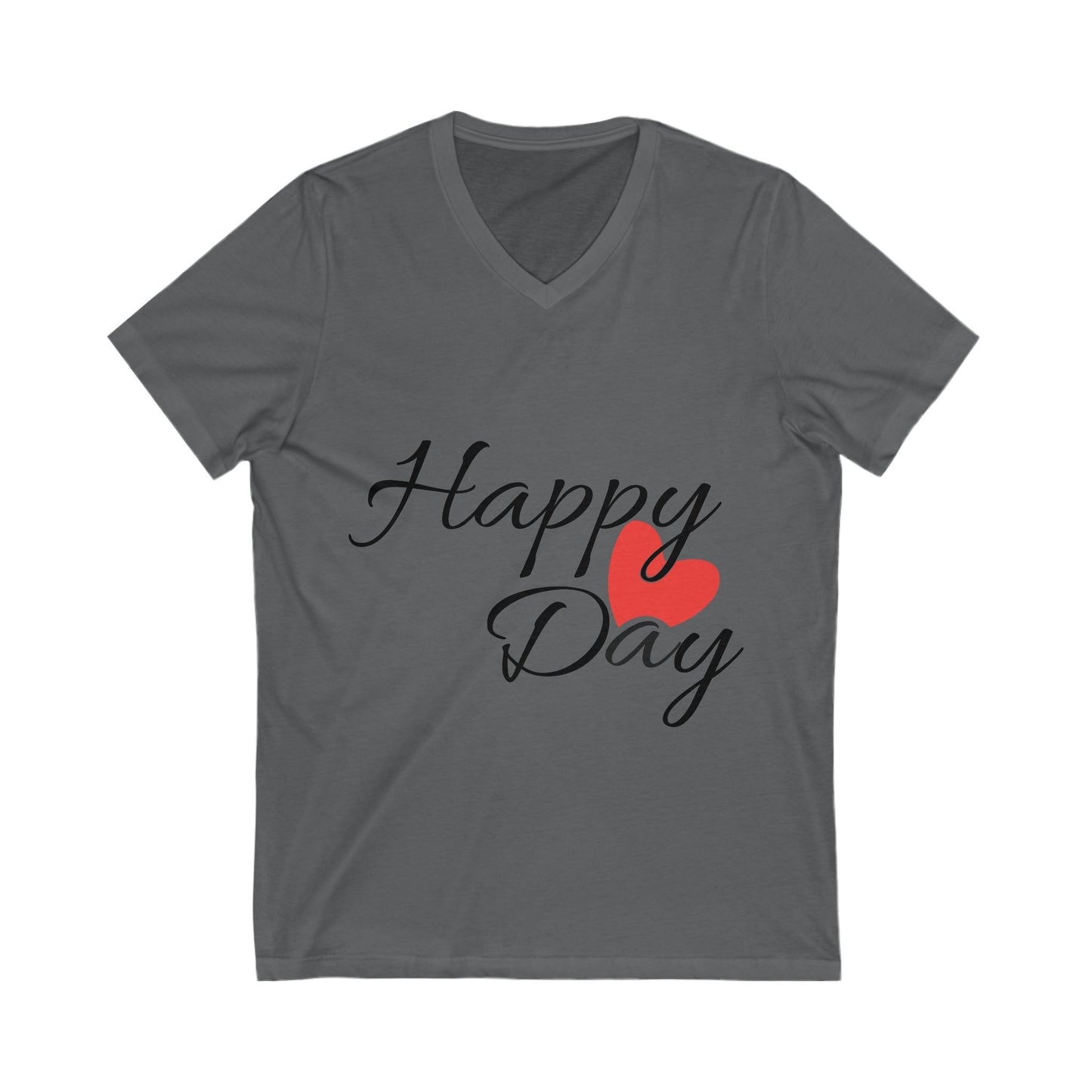 Happy Day Unisex Short Sleeve V-neck Tshirt