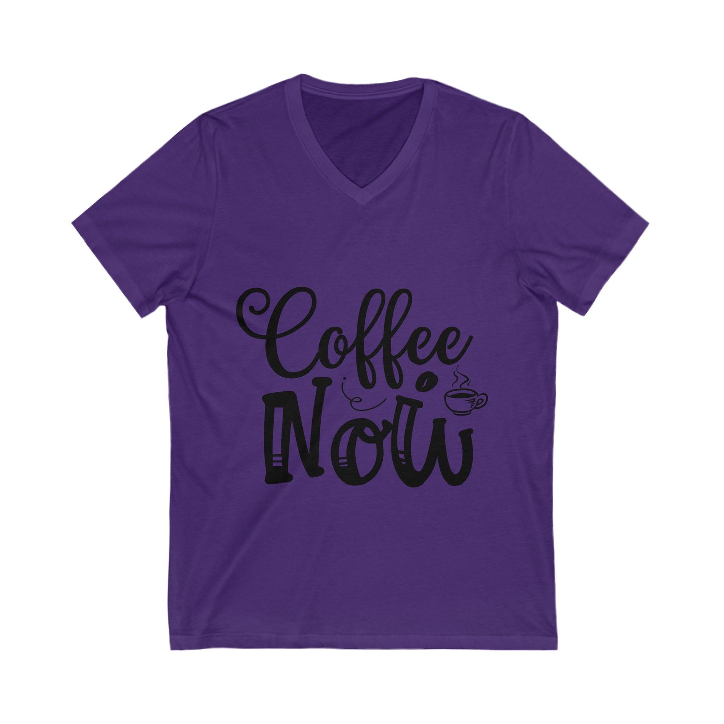 Coffee Now Unisex Short Sleeve V-neck Tshirt
