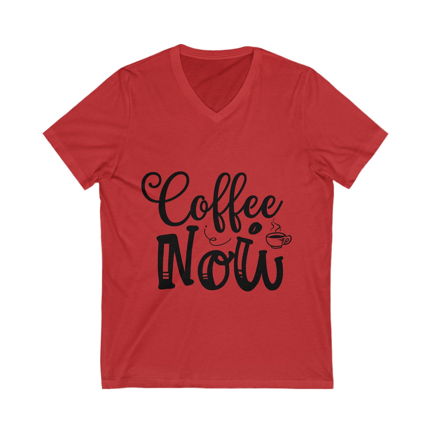 Coffee Now Unisex Short Sleeve V-neck Tshirt