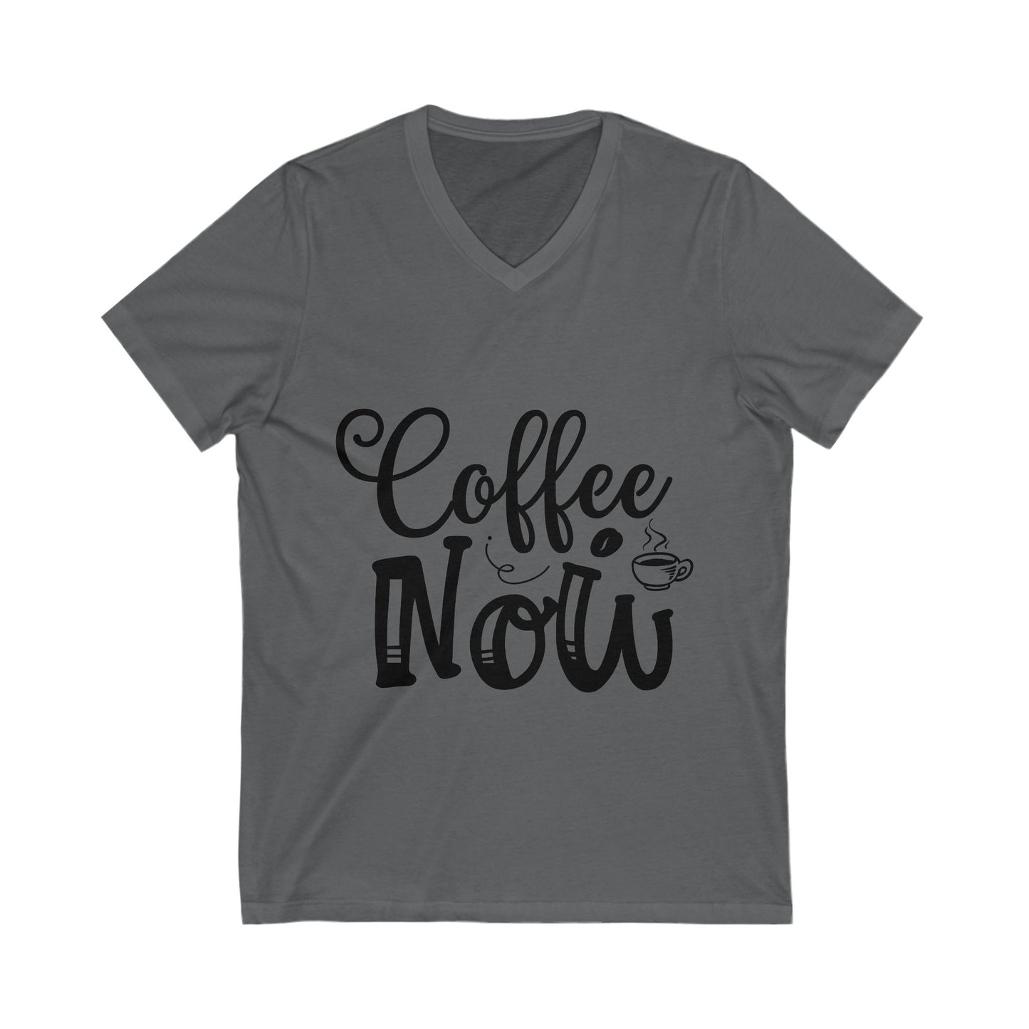 Coffee Now Unisex Short Sleeve V-neck Tshirt
