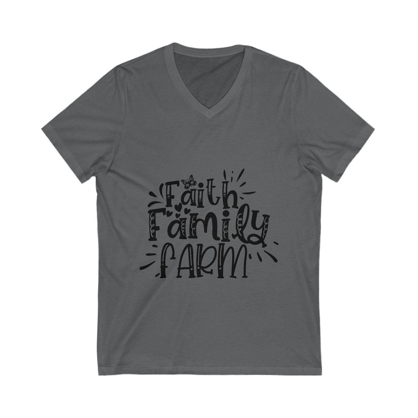 Faith Family Farm Unisex Short Sleeve V-neck Tshirt