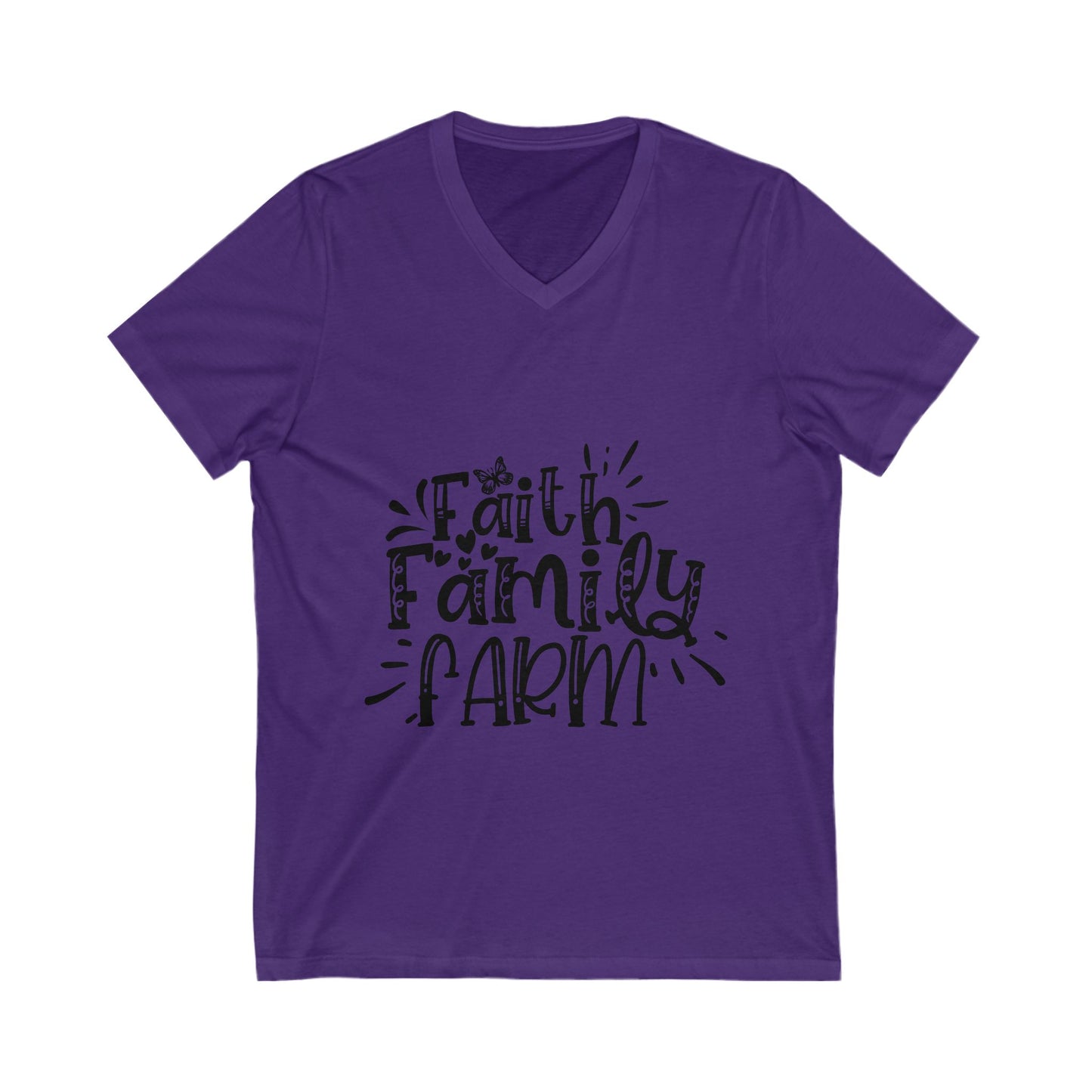 Faith Family Farm Unisex Short Sleeve V-neck Tshirt