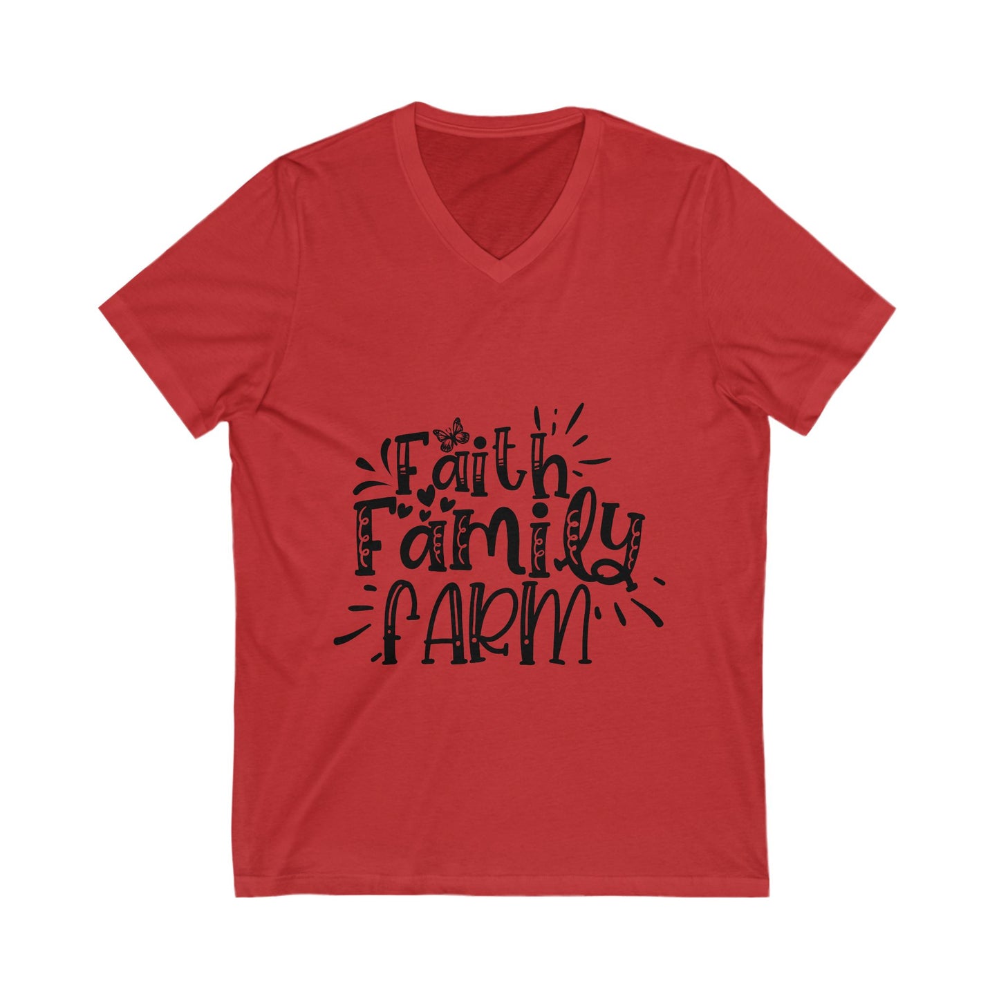 Faith Family Farm Unisex Short Sleeve V-neck Tshirt