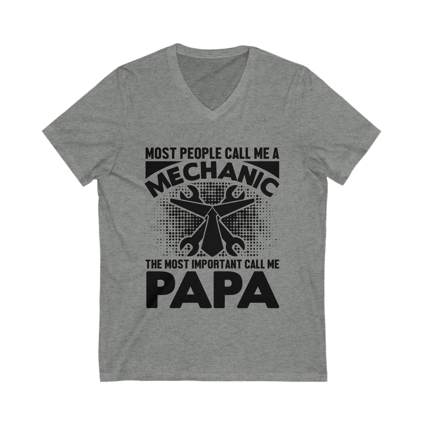 Most People Call Me A Mechanic Unisex Short Sleeve V-neck Tshirt