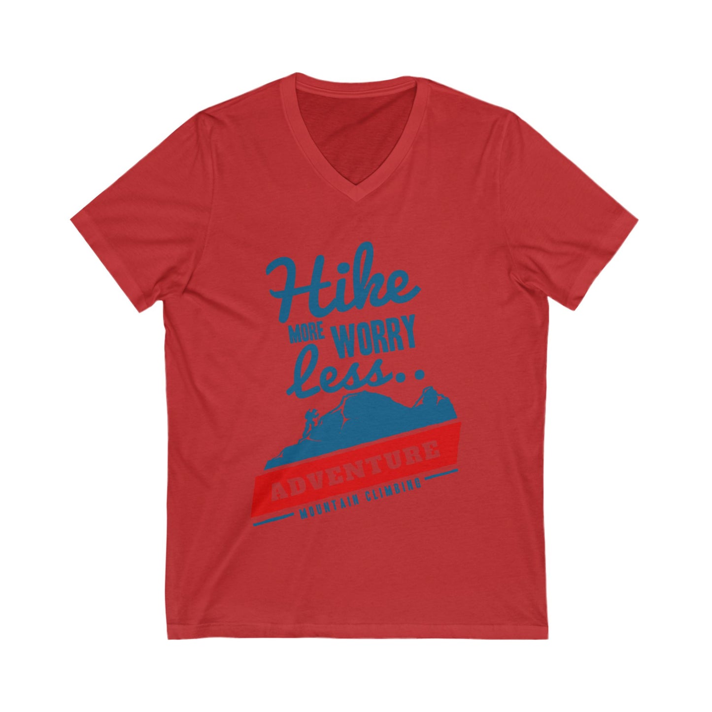 Hike More Worry Less Unisex Short Sleeve V-neck Tshirt