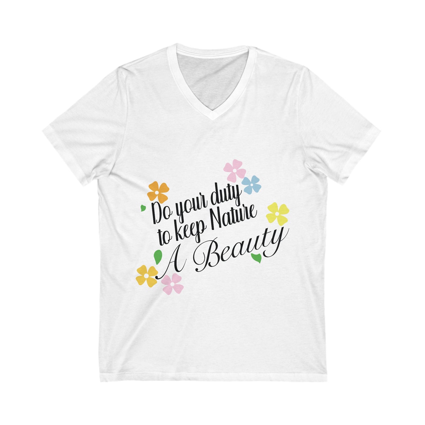 Nature Beauty Unisex Short Sleeve V-neck Tshirt