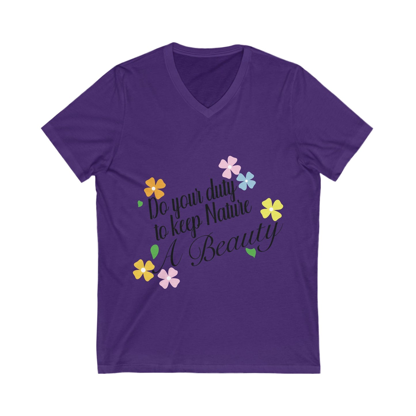 Nature Beauty Unisex Short Sleeve V-neck Tshirt