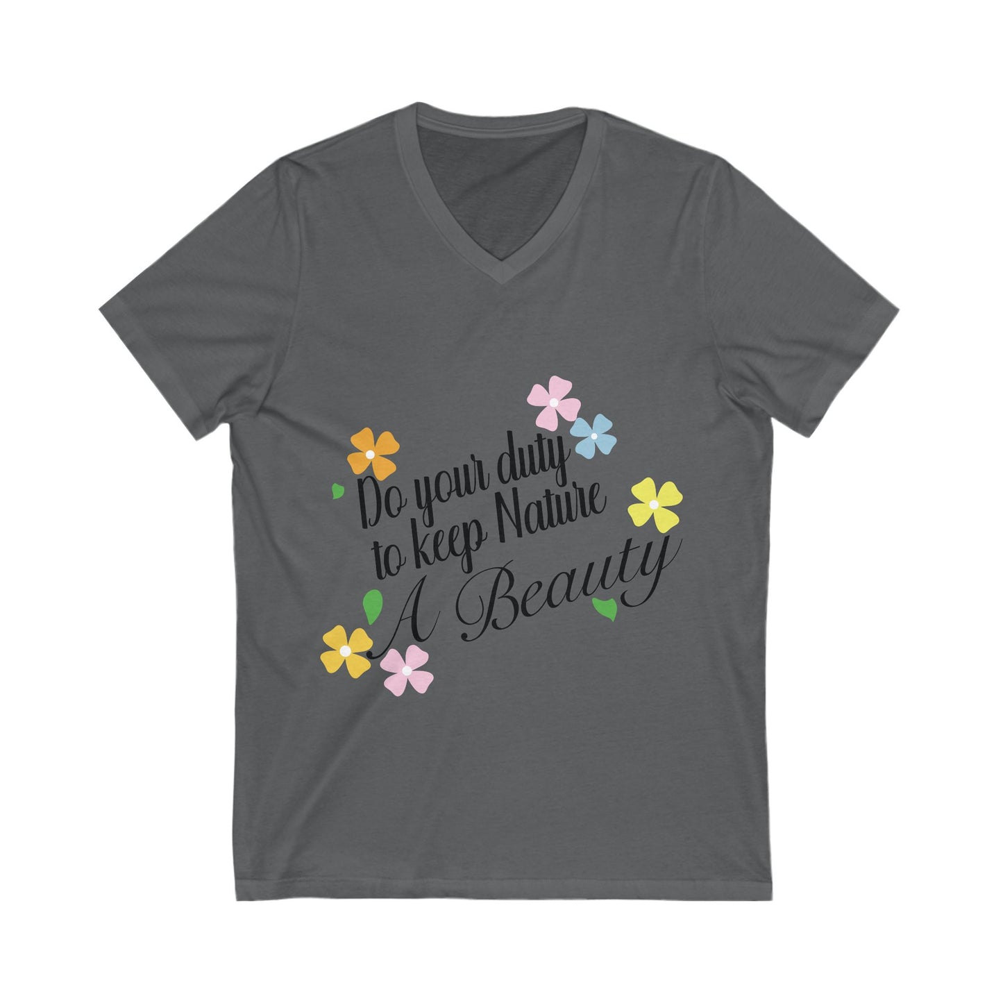 Nature Beauty Unisex Short Sleeve V-neck Tshirt