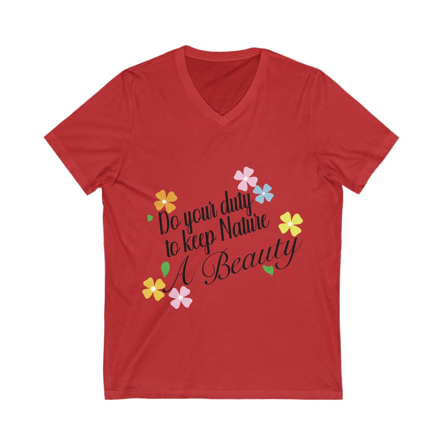 Nature Beauty Unisex Short Sleeve V-neck Tshirt
