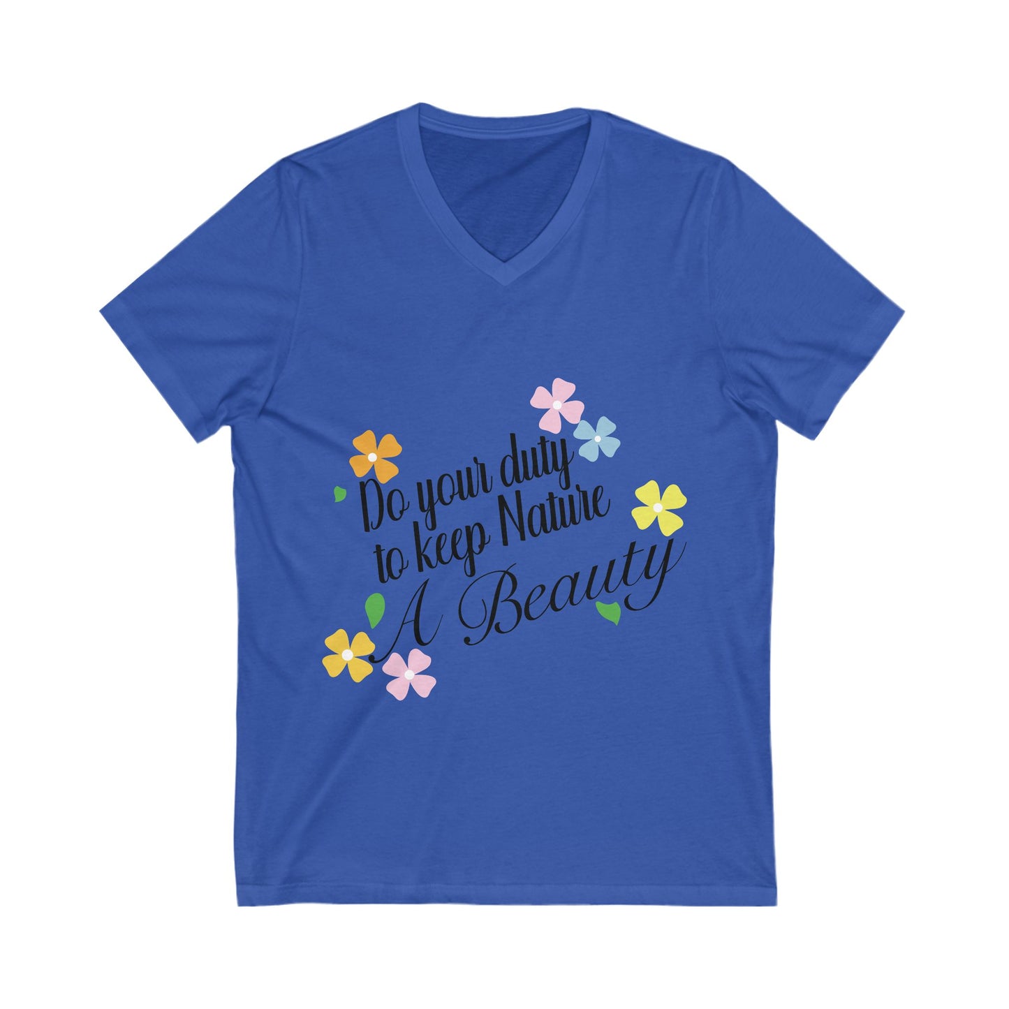 Nature Beauty Unisex Short Sleeve V-neck Tshirt