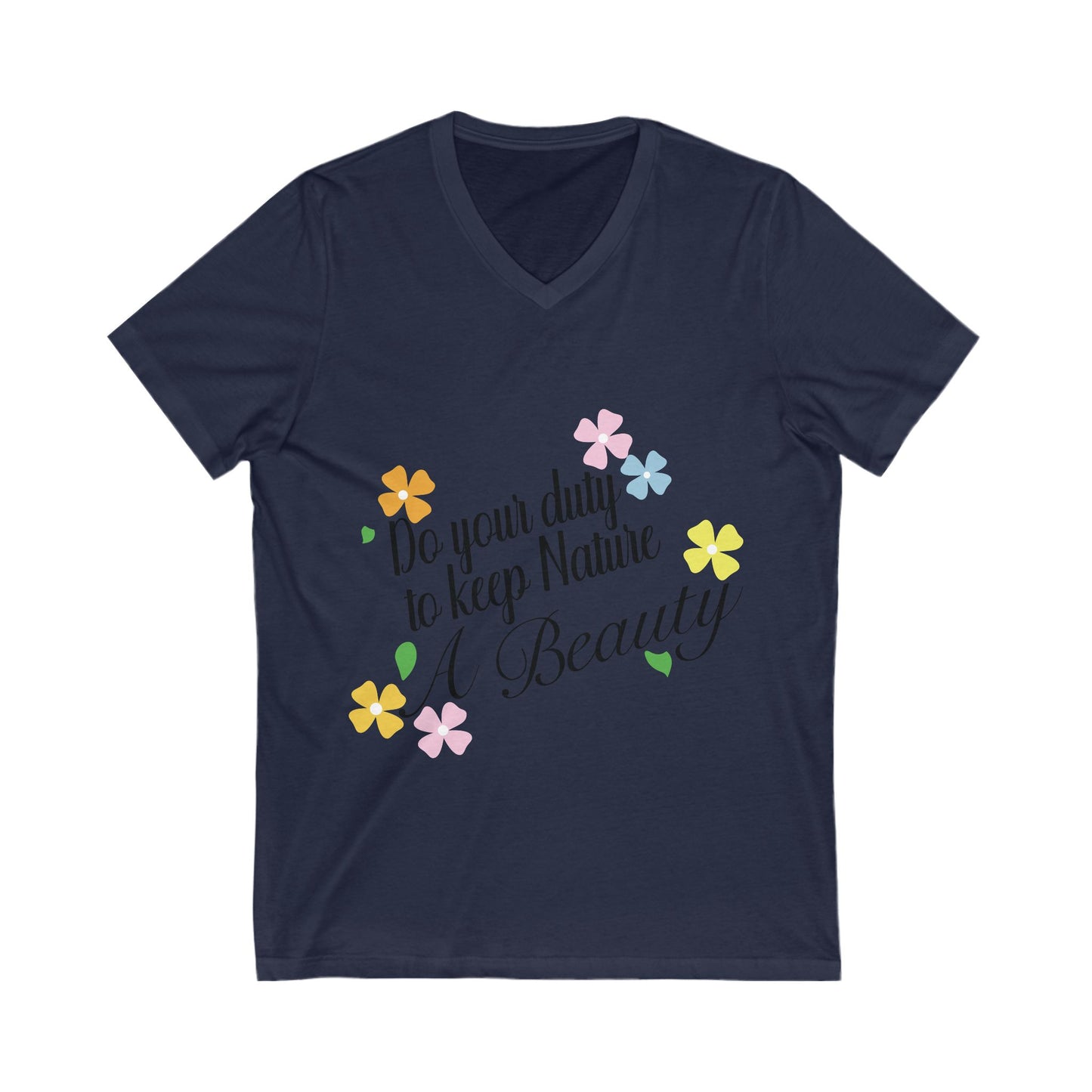 Nature Beauty Unisex Short Sleeve V-neck Tshirt