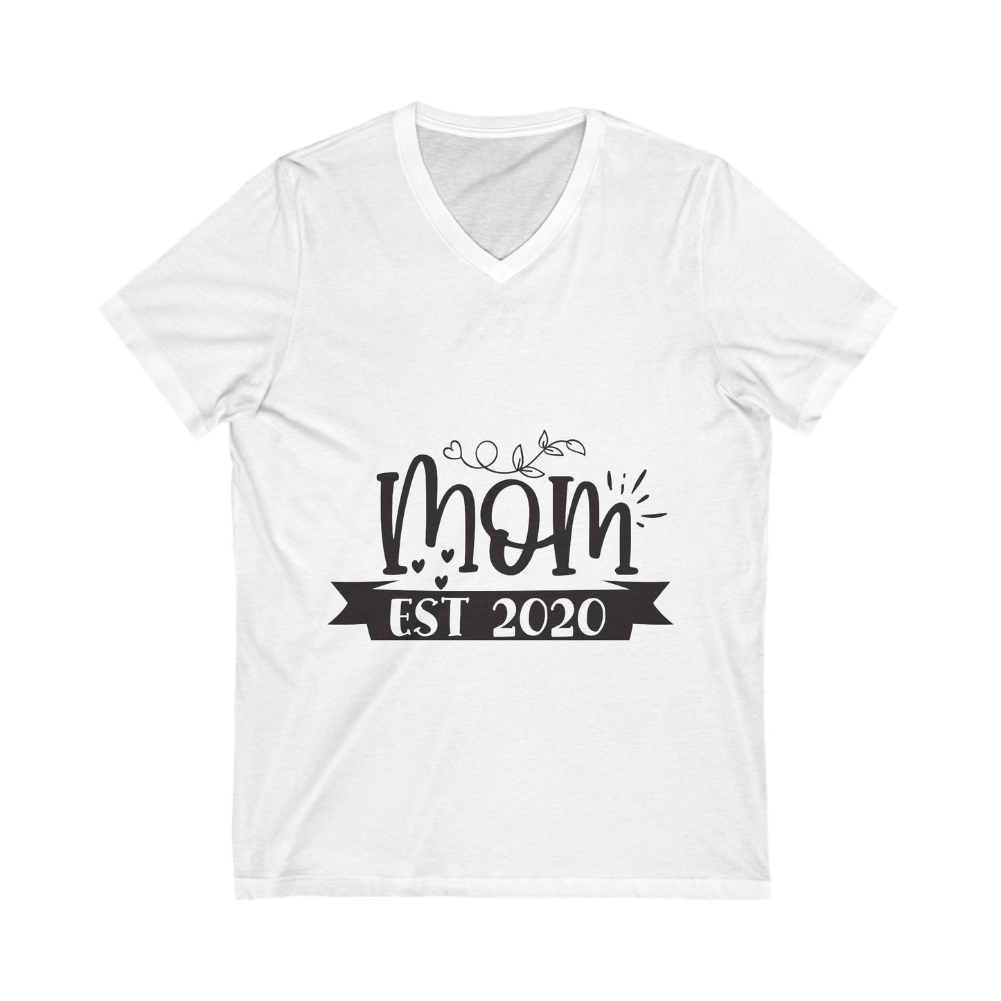 Mom Est 2020-01 Unisex Short Sleeve V-neck Tshirt