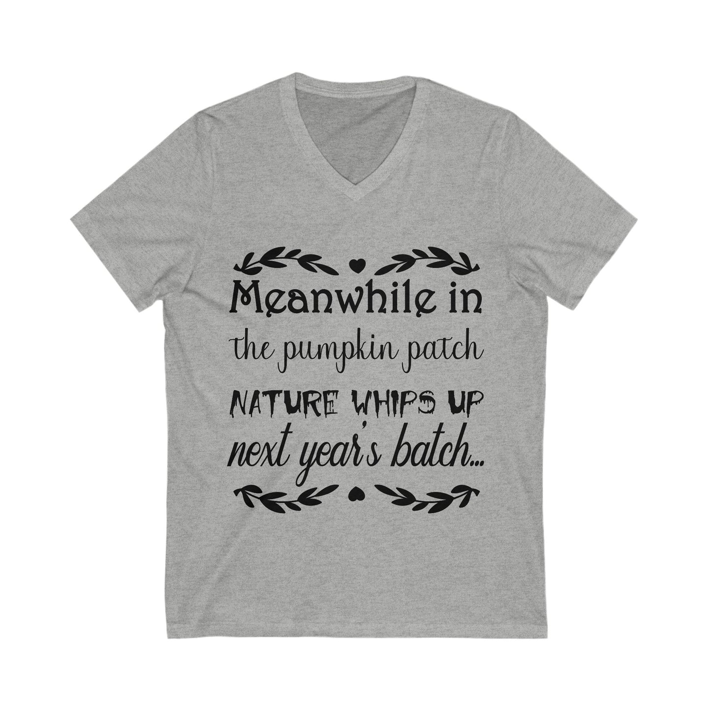 Meanwhile In The Pumpkin Patch Unisex Short Sleeve V-neck Tshirt