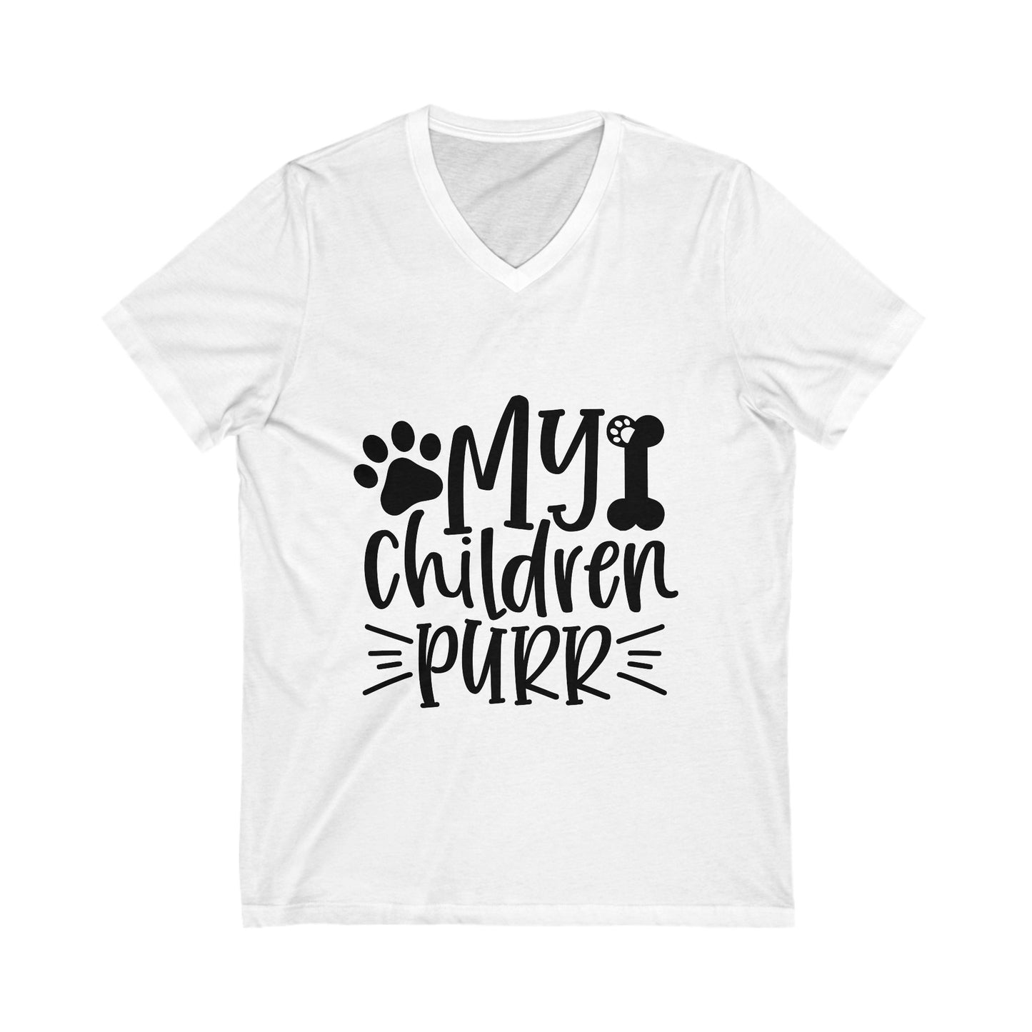My Children Purr Unisex Short Sleeve V-neck Tshirt
