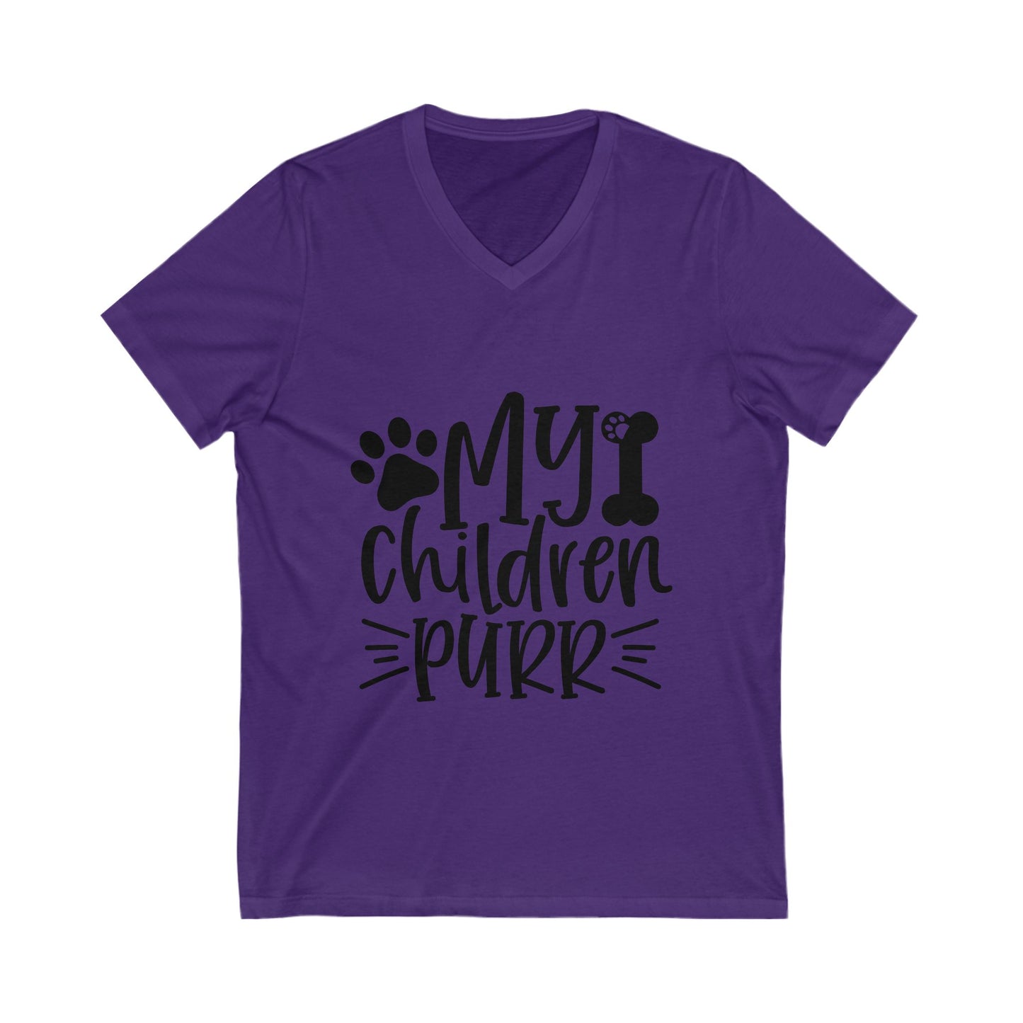 My Children Purr Unisex Short Sleeve V-neck Tshirt