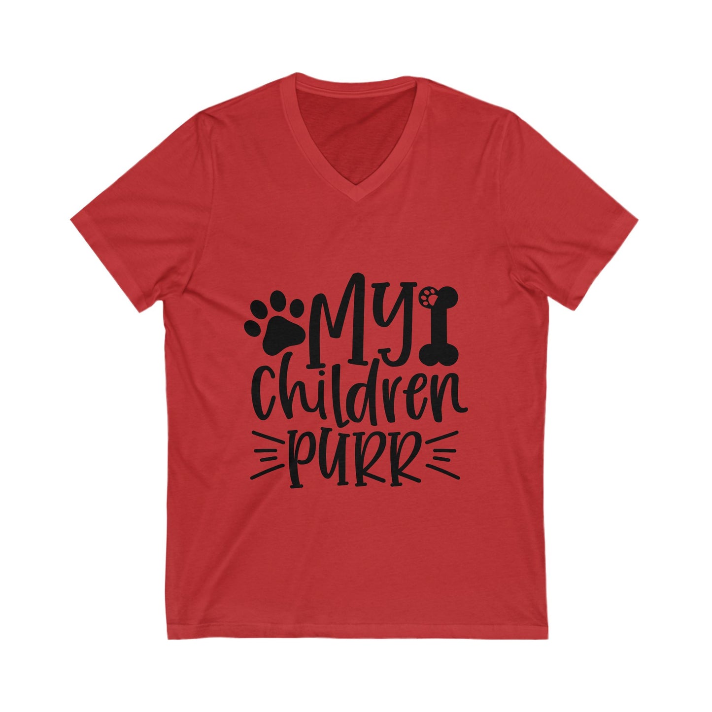 My Children Purr Unisex Short Sleeve V-neck Tshirt
