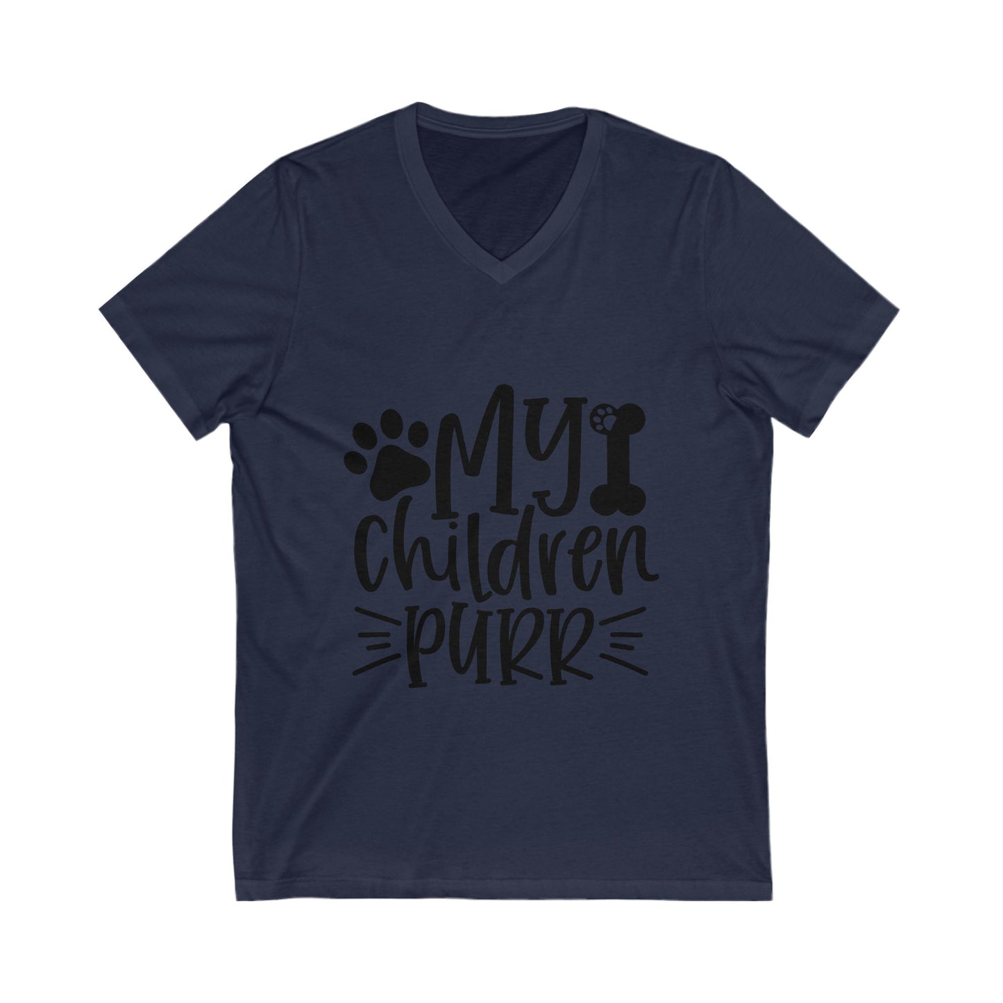 My Children Purr Unisex Short Sleeve V-neck Tshirt