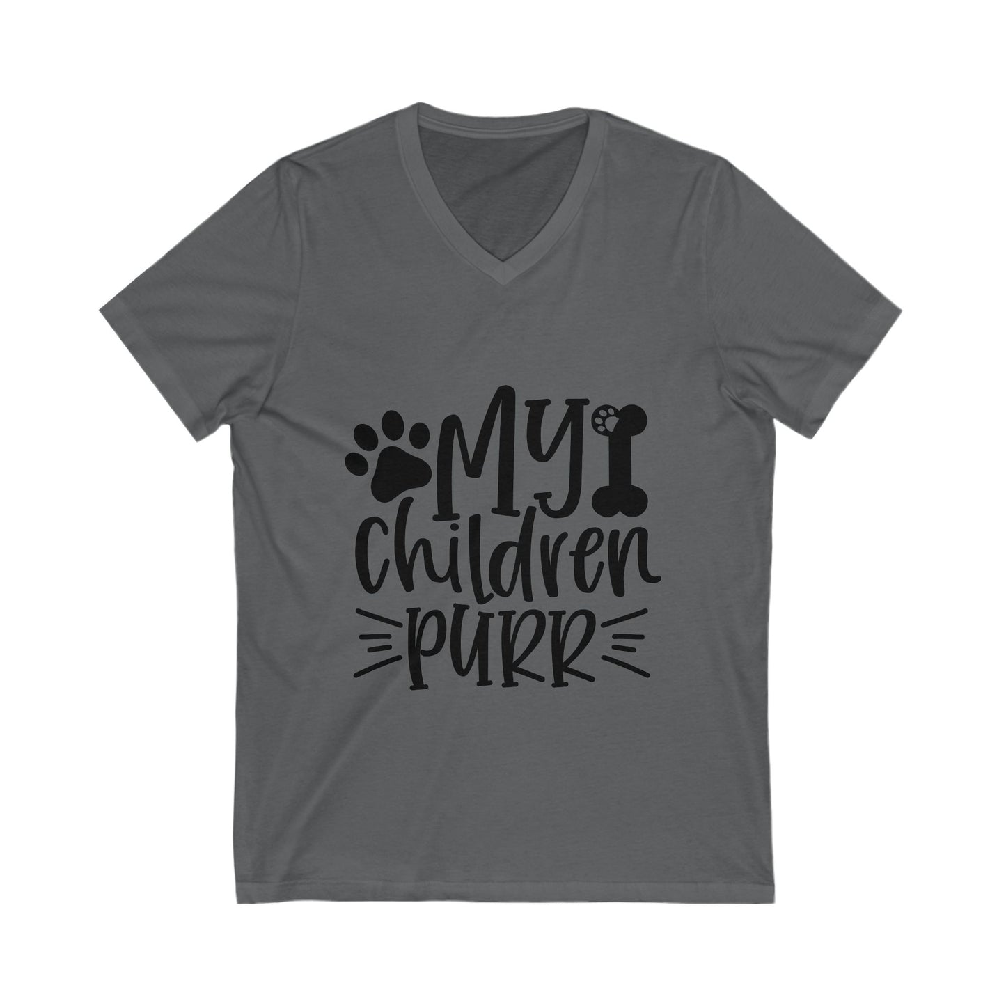 My Children Purr Unisex Short Sleeve V-neck Tshirt
