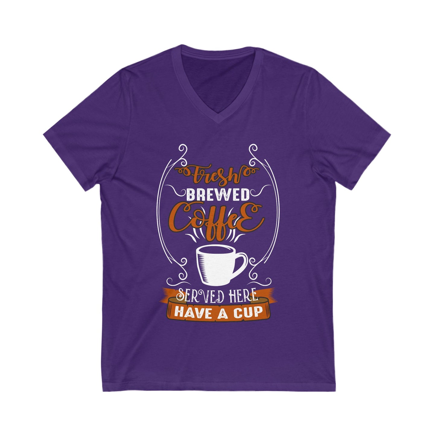 Fresh Brewed Coffee Unisex Short Sleeve V-neck Tshirt