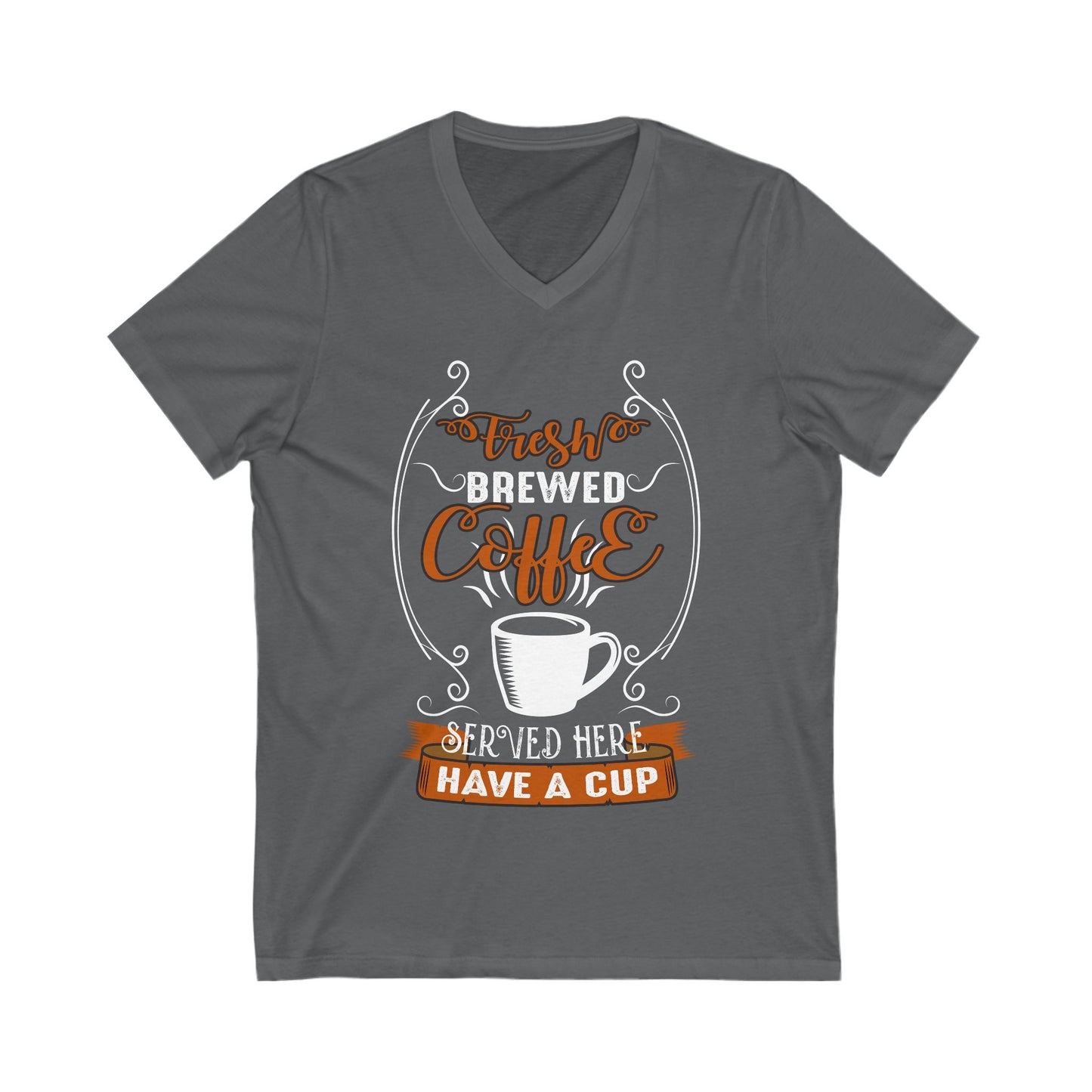 Fresh Brewed Coffee Unisex Short Sleeve V-neck Tshirt