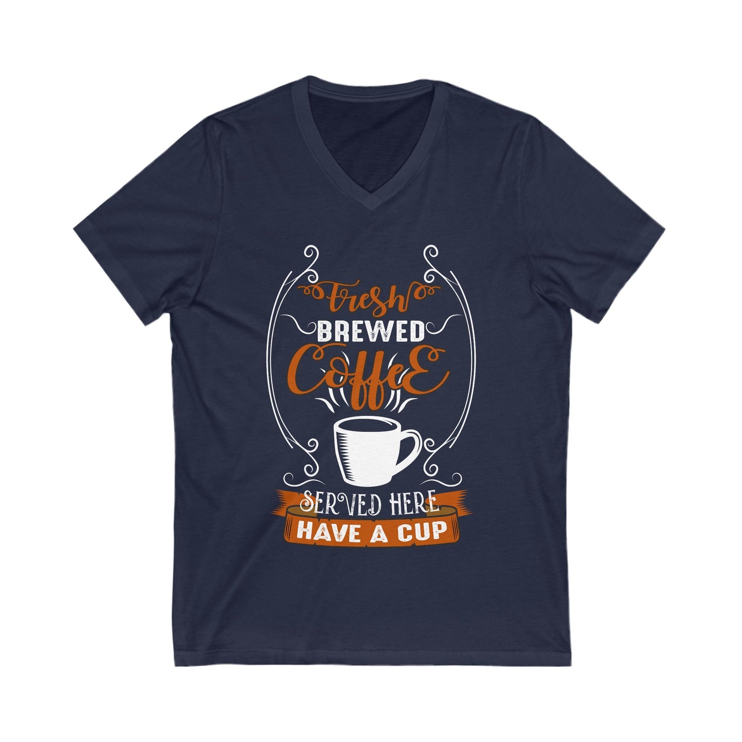 Fresh Brewed Coffee Unisex Short Sleeve V-neck Tshirt