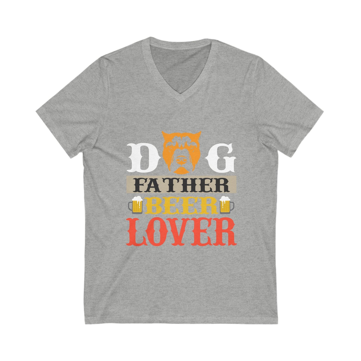 Dog Father Beer Lover Unisex Short Sleeve V-neck Tshirt