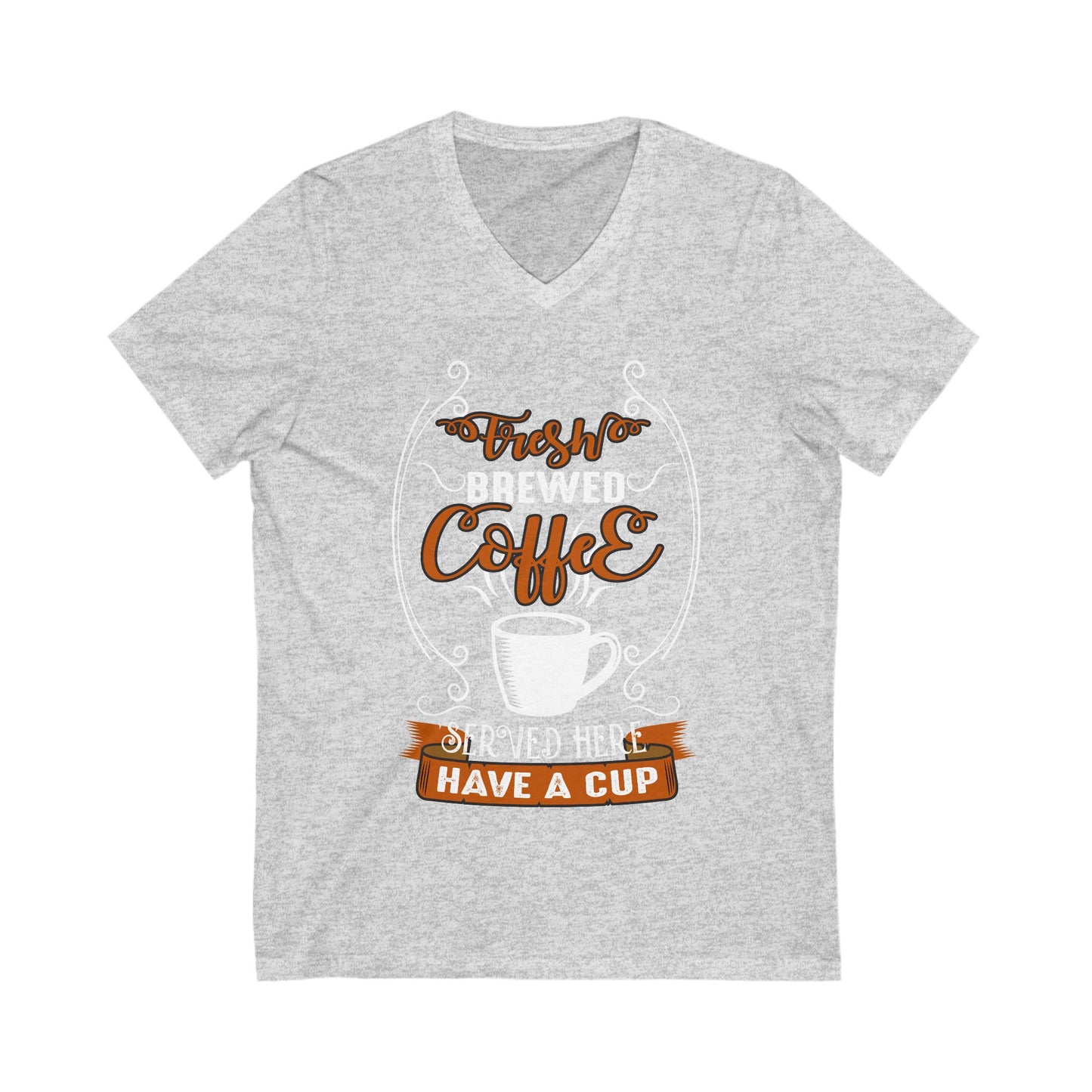 Fresh Brewed Coffee Unisex Short Sleeve V-neck Tshirt
