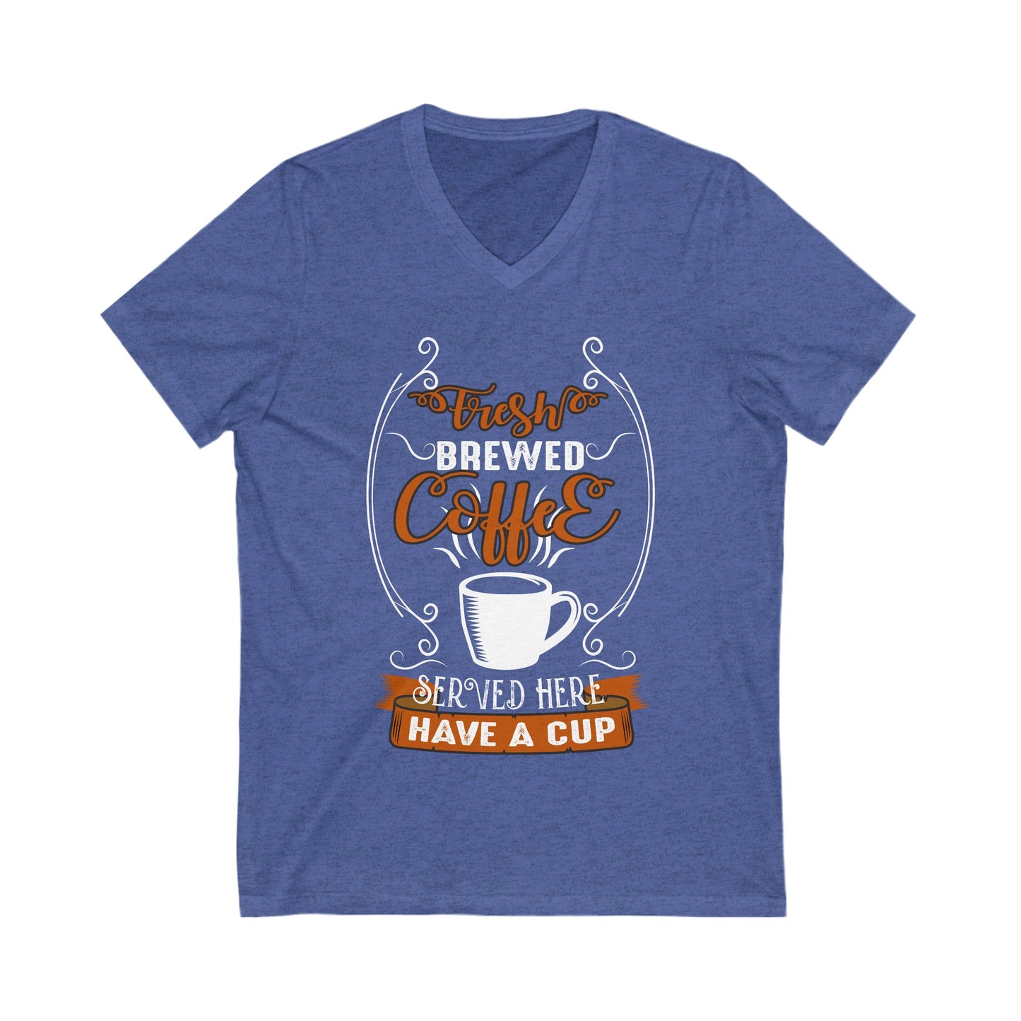 Fresh Brewed Coffee Unisex Short Sleeve V-neck Tshirt