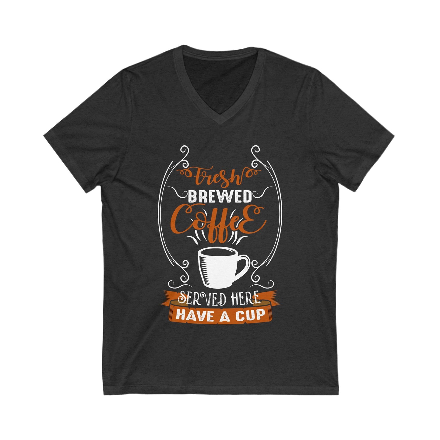Fresh Brewed Coffee Unisex Short Sleeve V-neck Tshirt