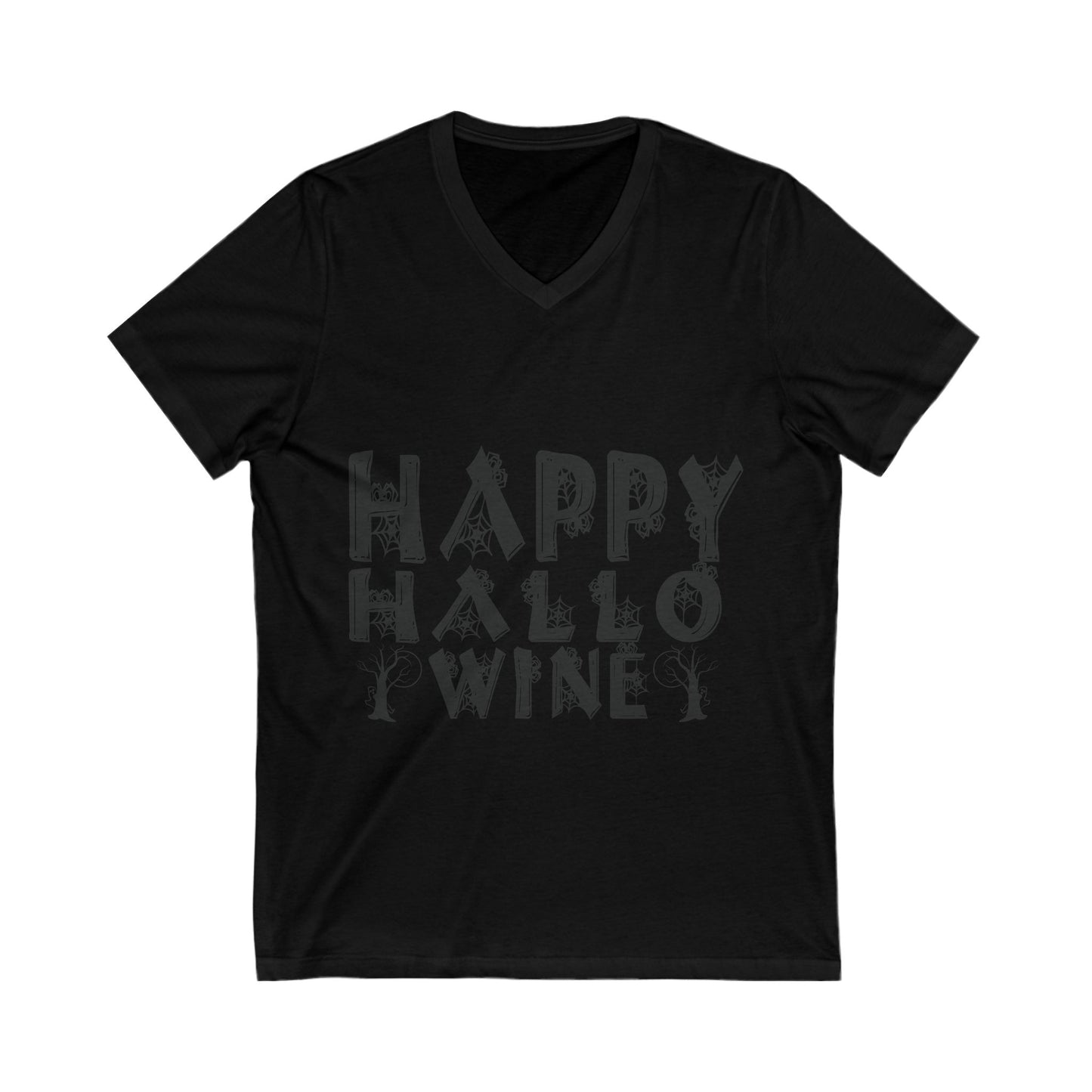 Happy Hallo Wine Unisex Short Sleeve V-neck Tshirt