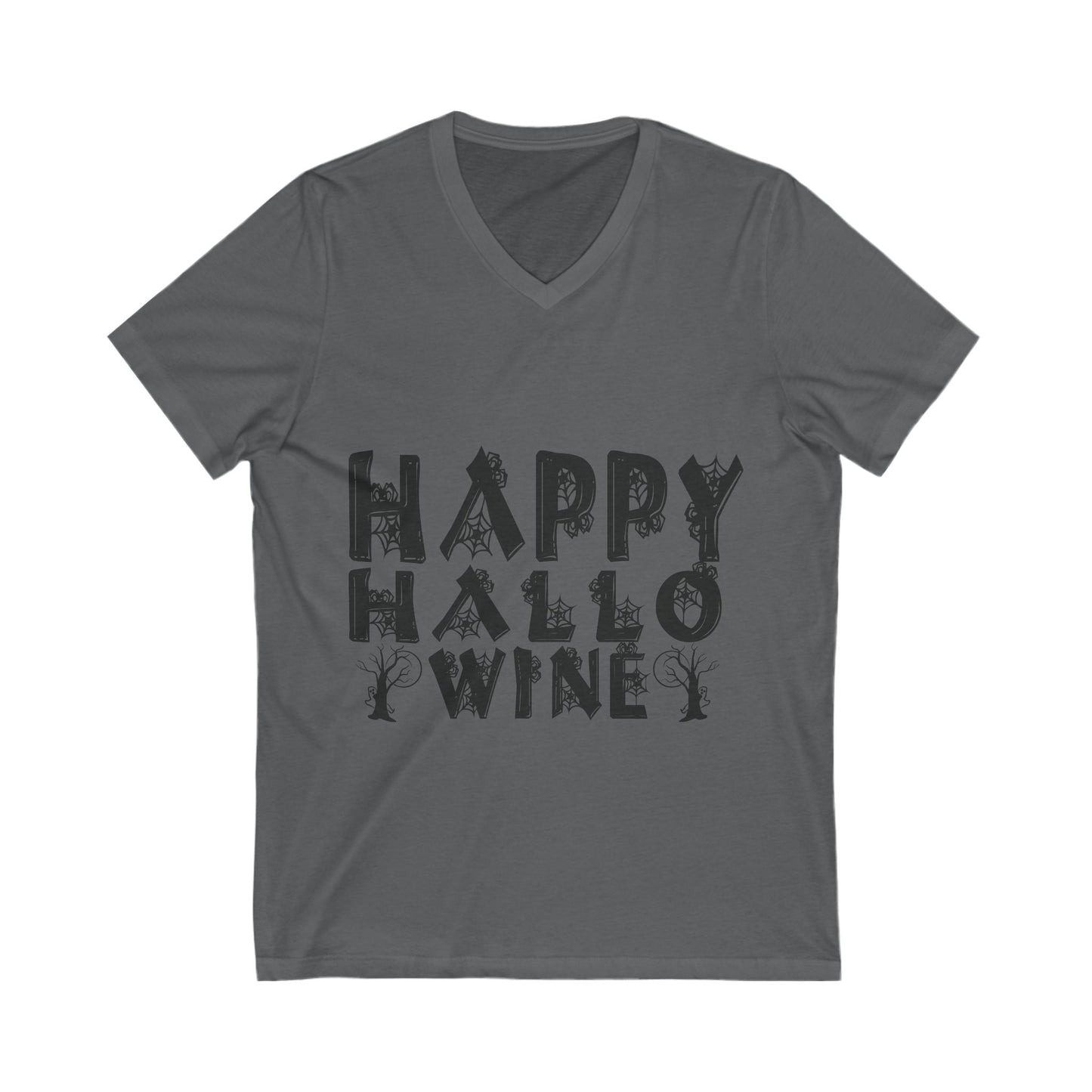 Happy Hallo Wine Unisex Short Sleeve V-neck Tshirt