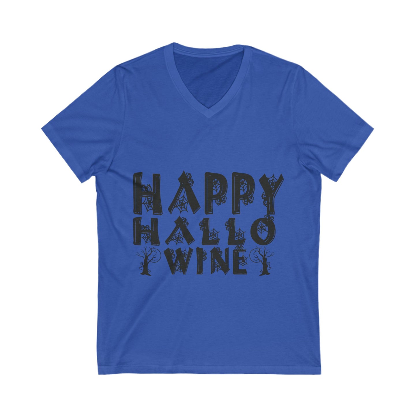 Happy Hallo Wine Unisex Short Sleeve V-neck Tshirt