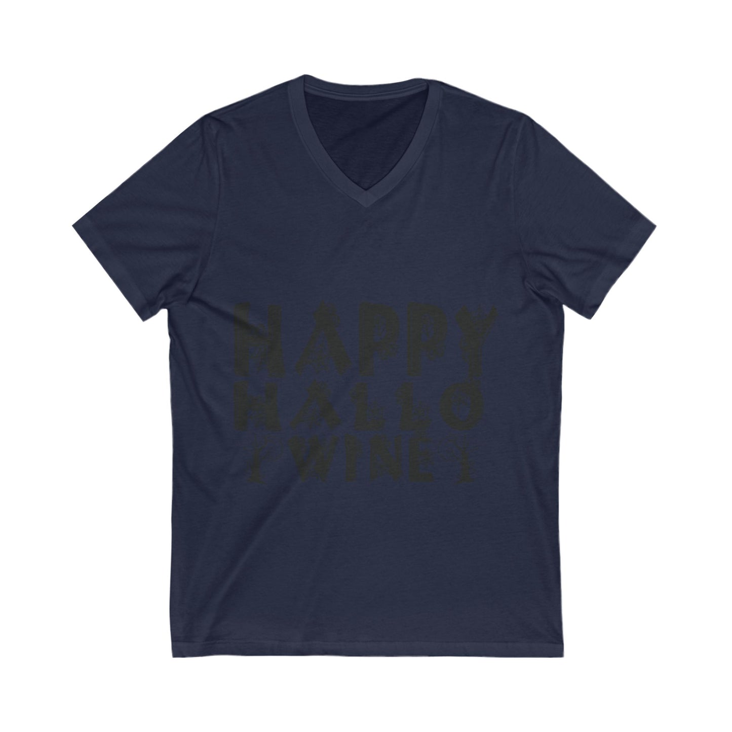 Happy Hallo Wine Unisex Short Sleeve V-neck Tshirt