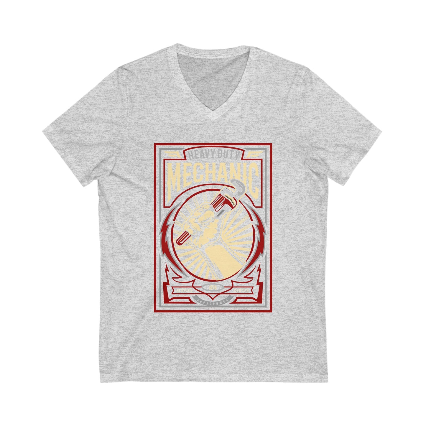 Mechanic Unisex Short Sleeve V-neck Tshirt