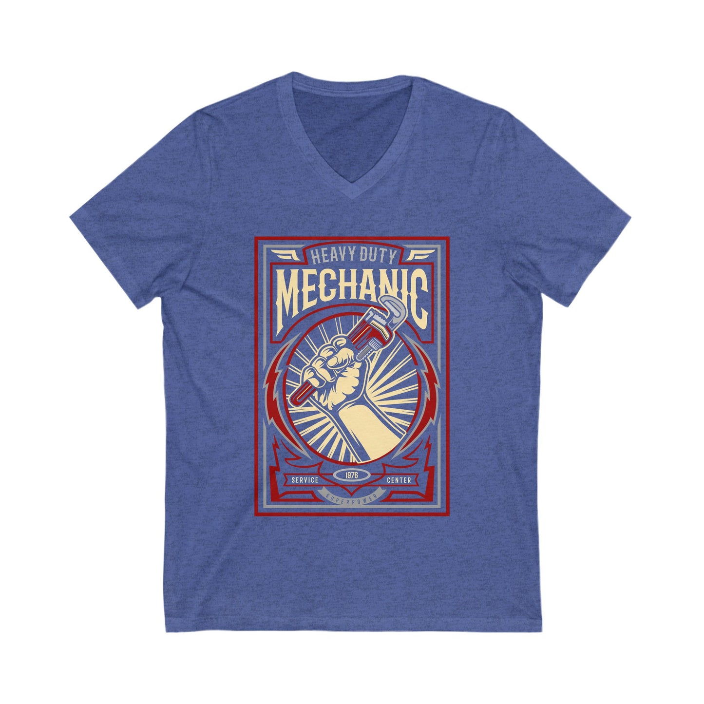 Mechanic Unisex Short Sleeve V-neck Tshirt