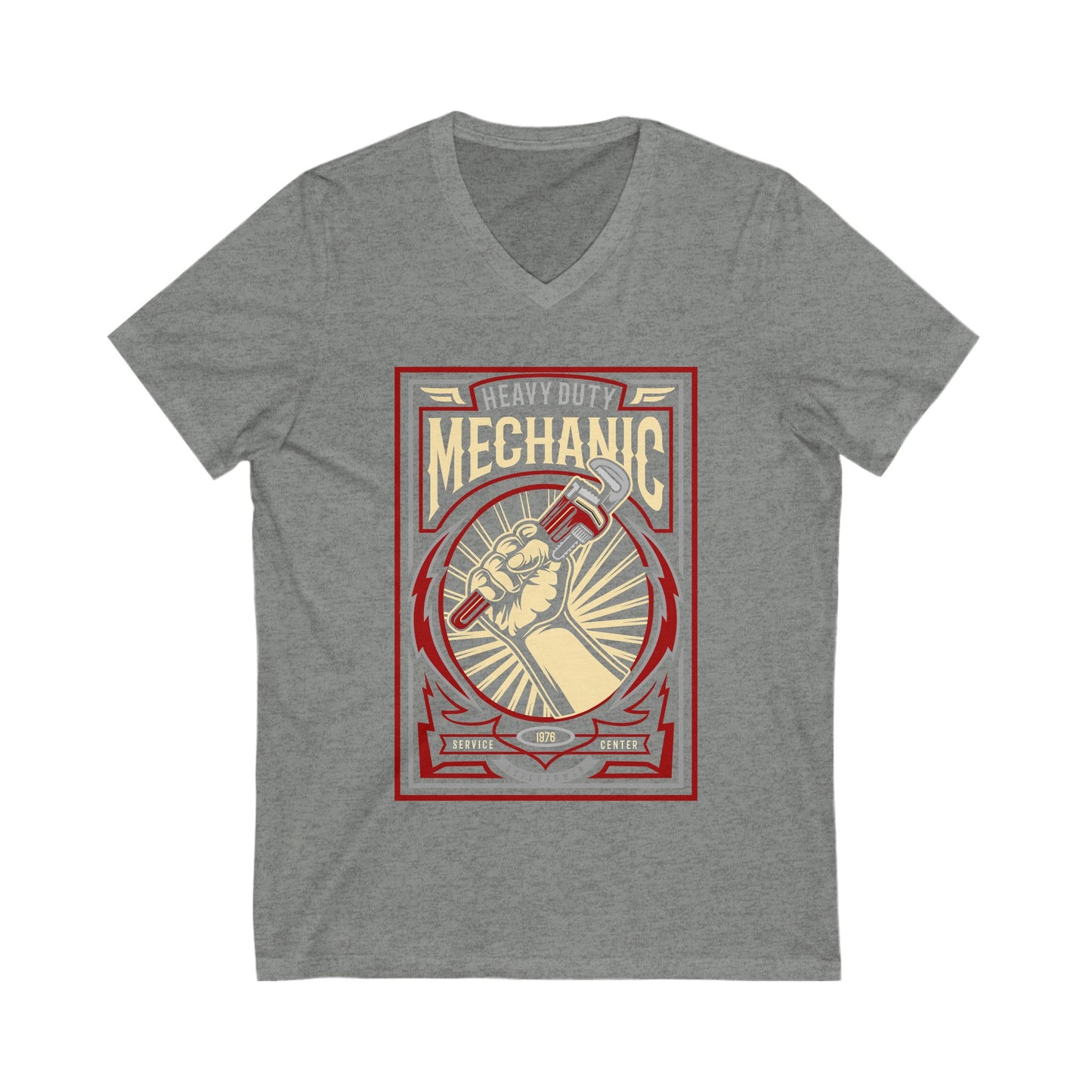 Mechanic Unisex Short Sleeve V-neck Tshirt