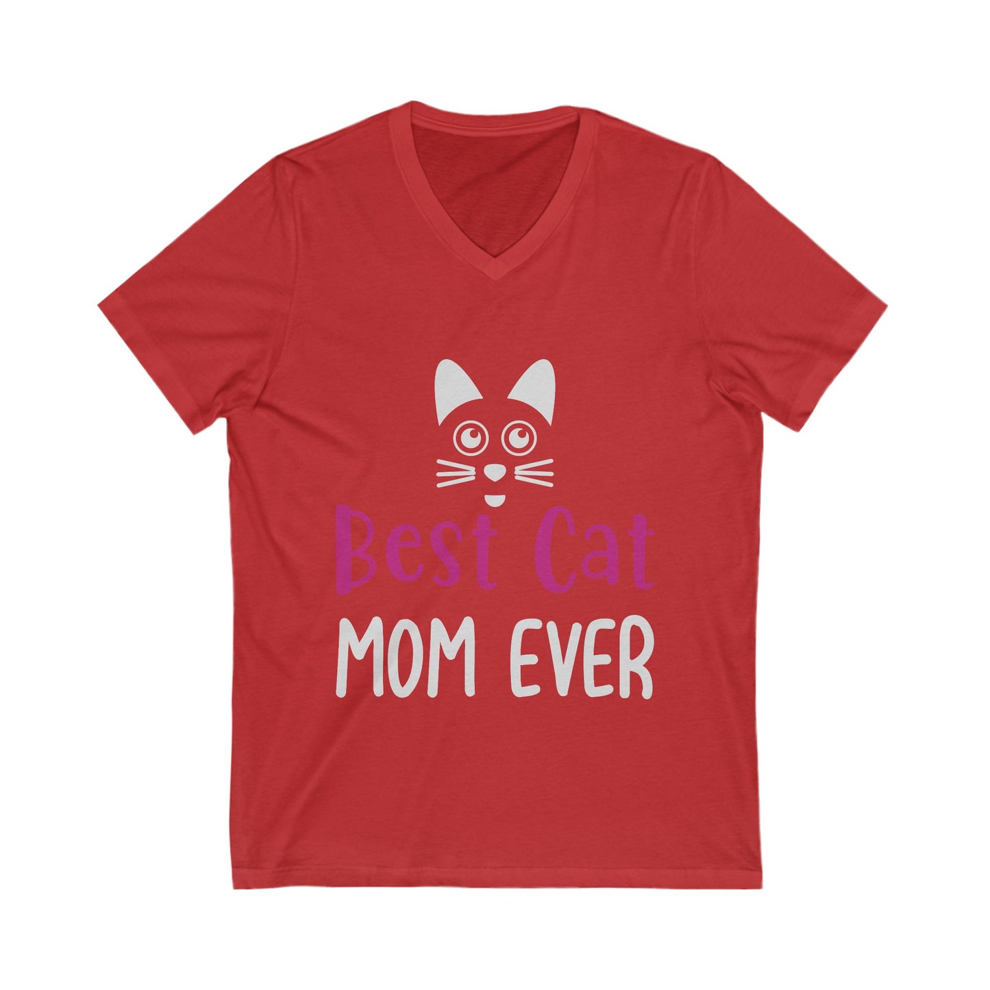 “Best Cat Mom Ever” V-Neck T-Shirt – Purr-fectly Stylish