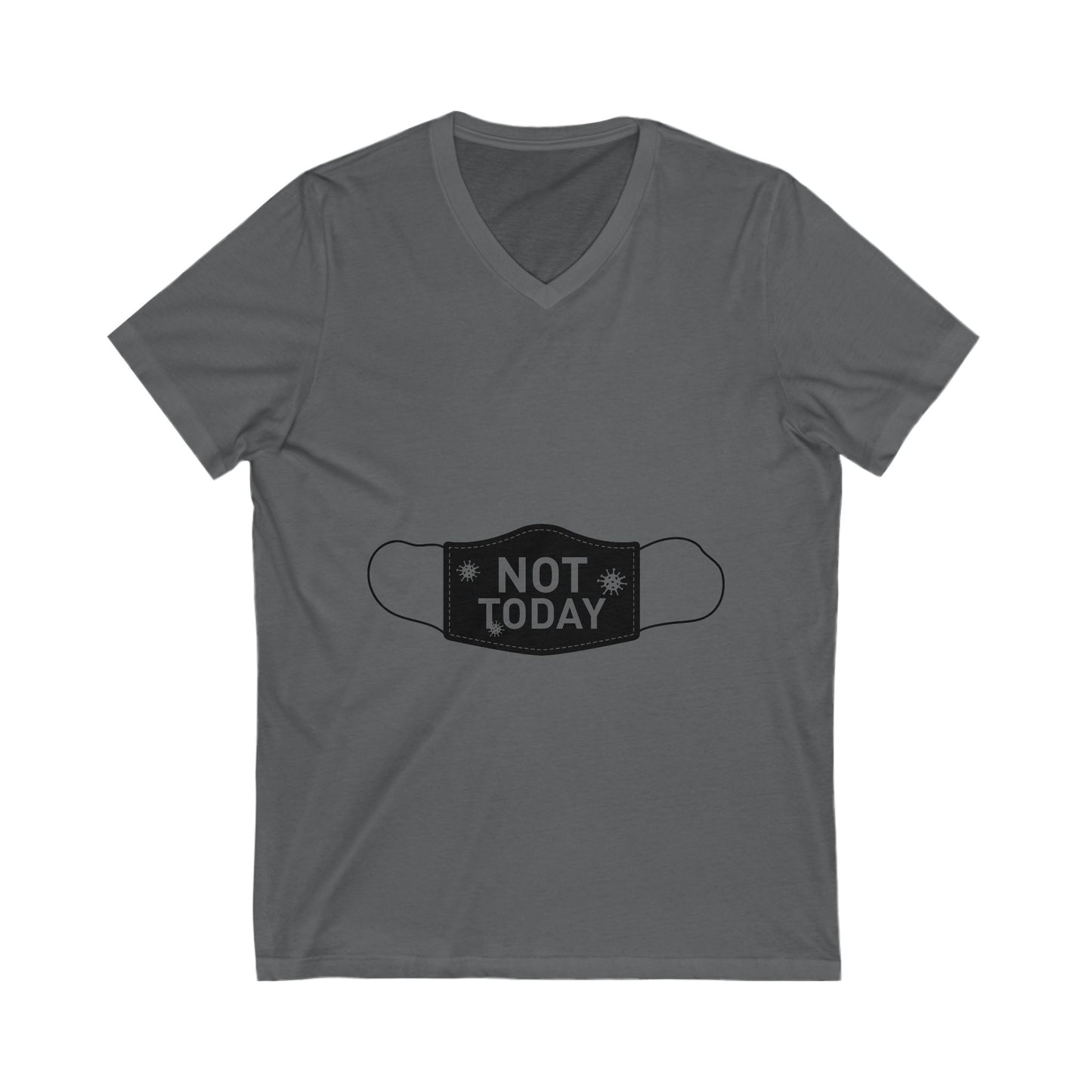 Funny Not Today Mask V-Neck Tee for Relaxation & Humor