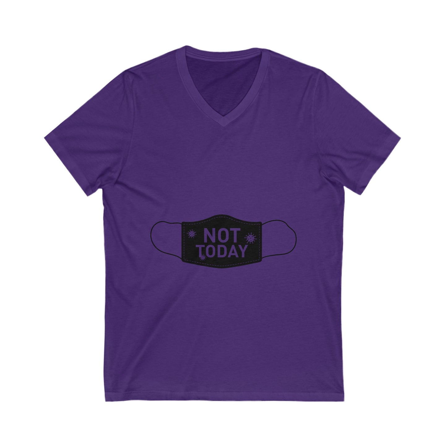 Funny Not Today Mask V-Neck Tee for Relaxation & Humor