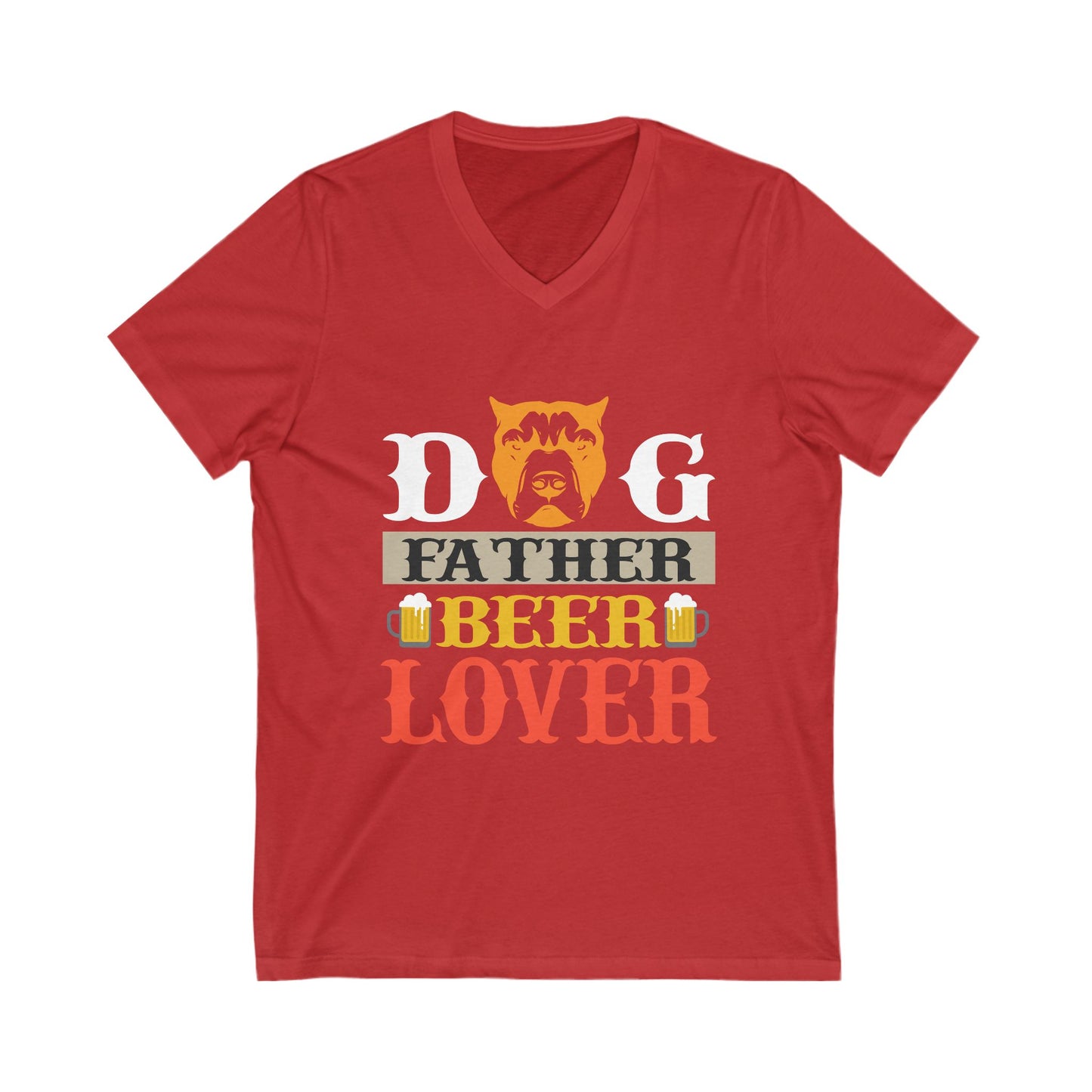 Dog Father Beer Lover Unisex Short Sleeve V-neck Tshirt