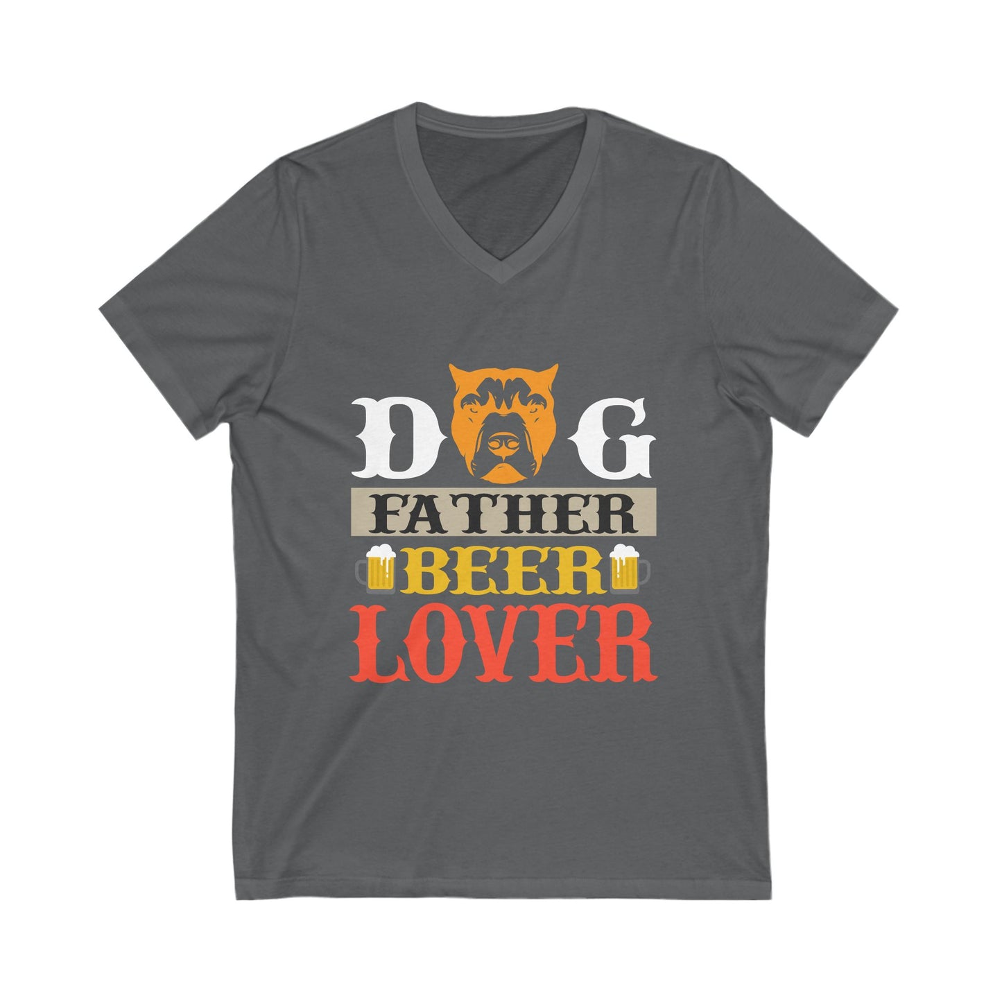Dog Father Beer Lover Unisex Short Sleeve V-neck Tshirt