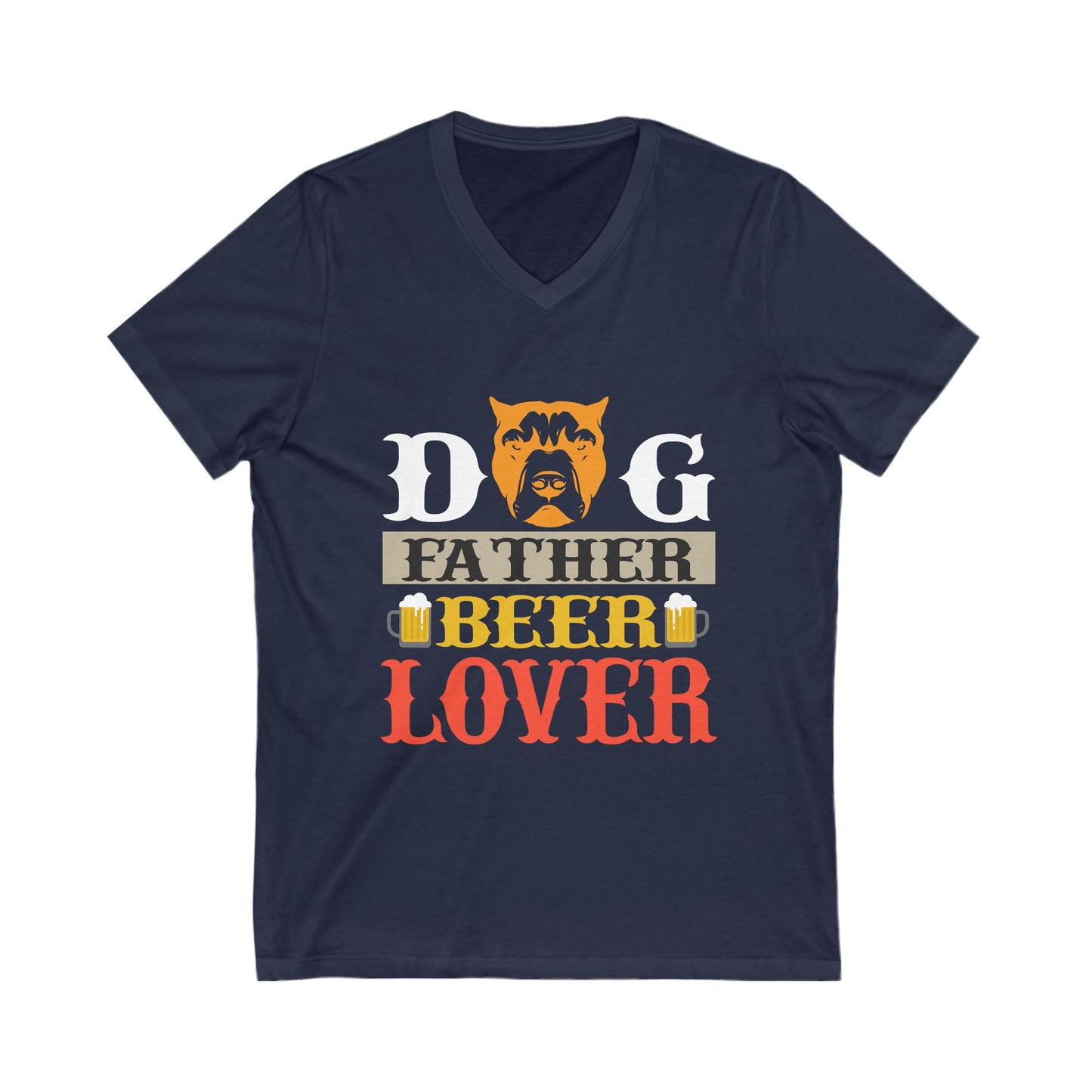 Dog Father Beer Lover Unisex Short Sleeve V-neck Tshirt